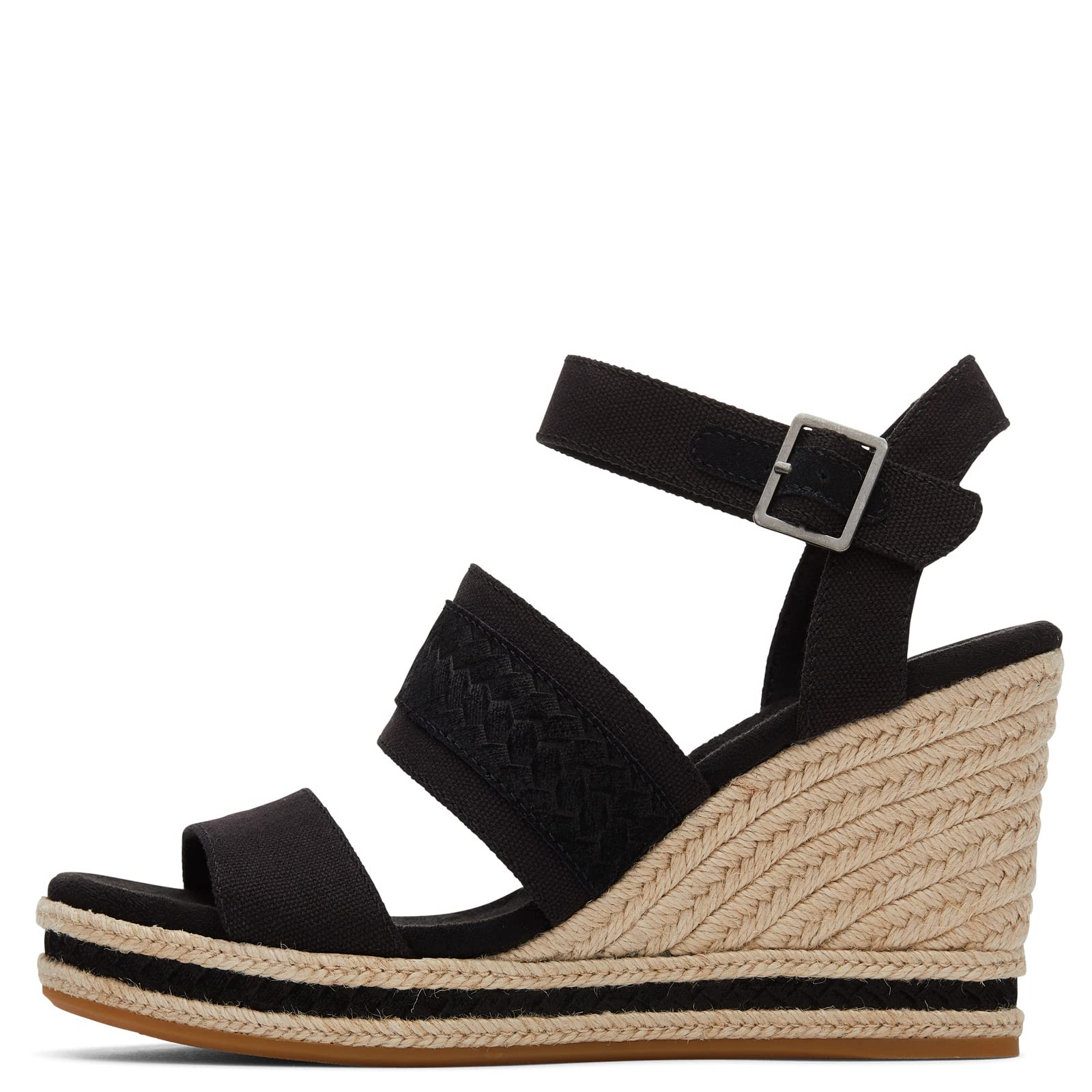 TOMS Womens 10019712 Madelyn Braided Ankle Strap Wedges