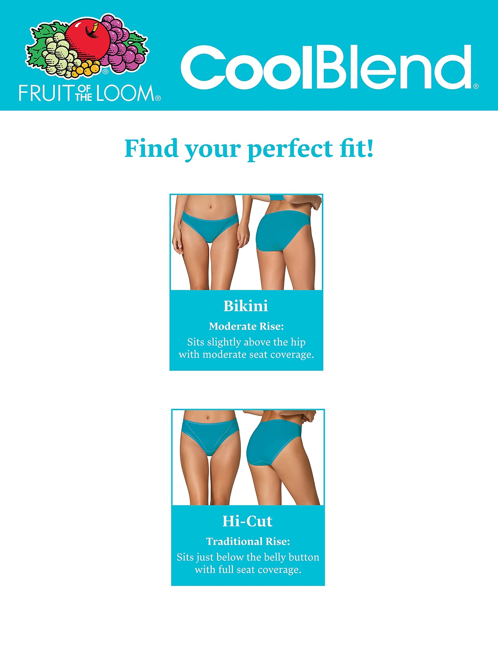 Fruit of the Loom Women's Coolblend Moisture Wicking Panties Size: M Color: Bikini - Fashion Assorted