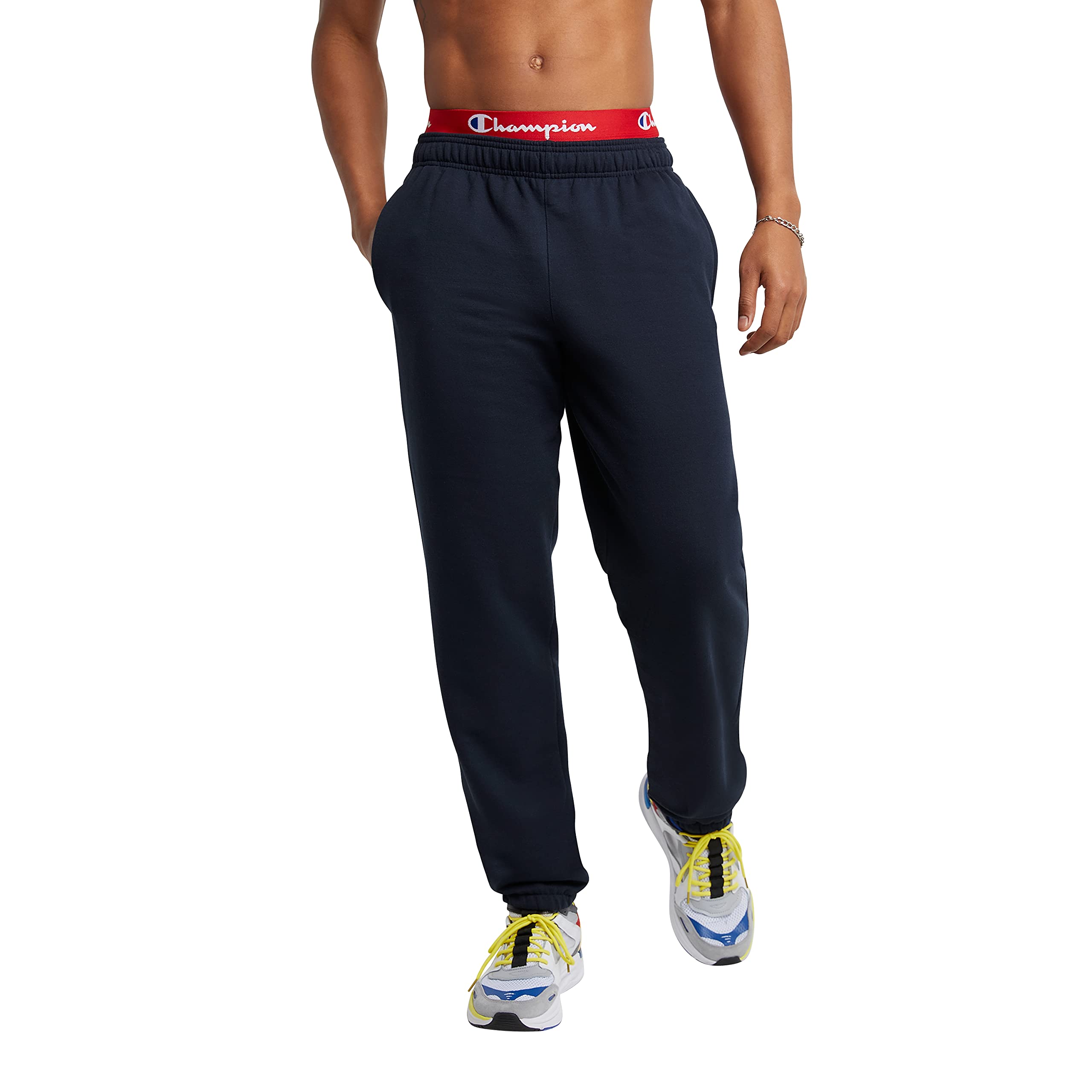 Champion Men s Powerblend Relaxed Bottom Fleece Pants