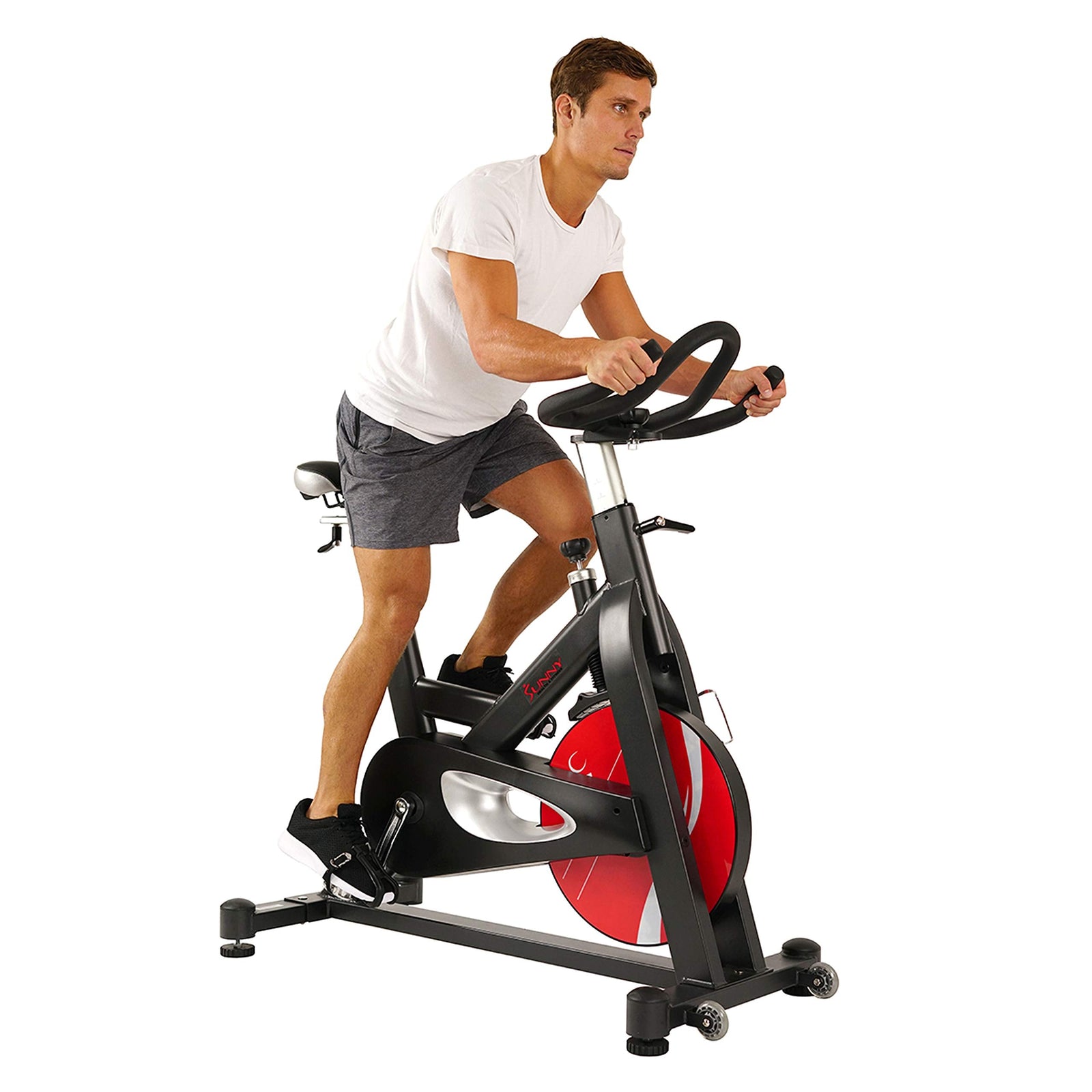 Sunny Health & Fitness Unisex Adult Sf-B1714 Evolution Pro Magnetic Belt Drive Indoor Cycling Bike - Black, One Size