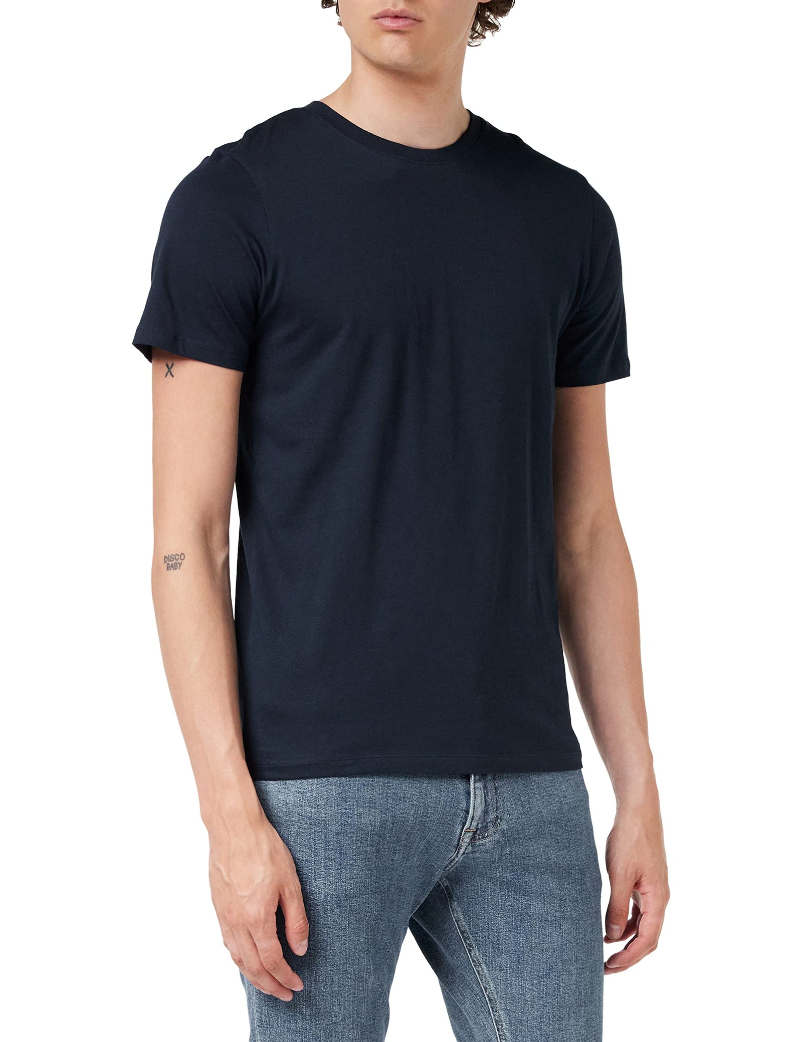 Jack & Jones mens JJEORGANIC Basic Tee O-Neck T-Shirt (pack of 1).BLUE