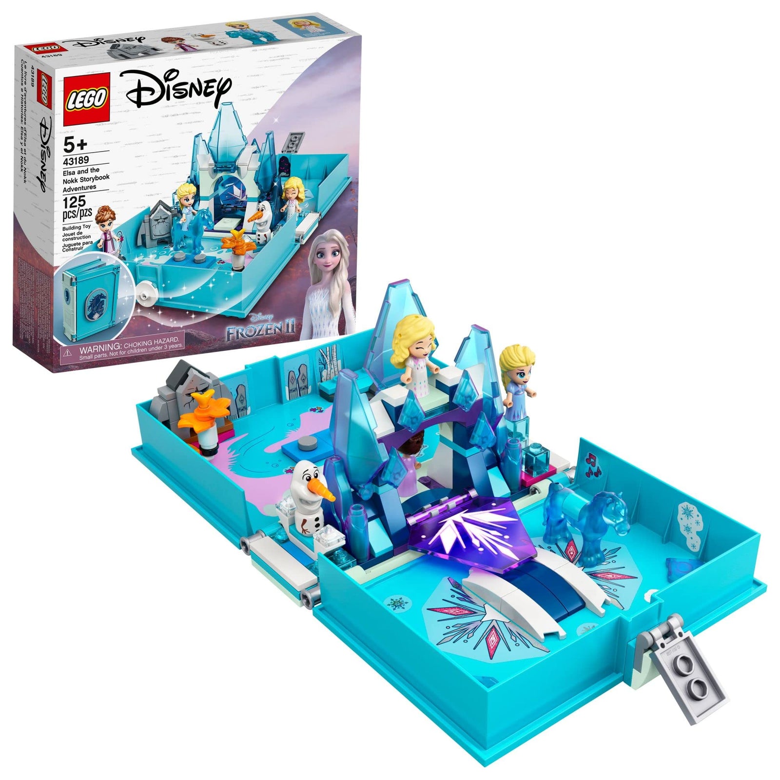 LEGO Disney Frozen 2 Elsa and The Nokk Storybook Adventures Building Toy 43189 Movie-Inspired Frozen Toy Set, Gift Idea for Kids Boys Girls Age 5+, Portable Travel Toy with Micro Dolls and Olaf Figure