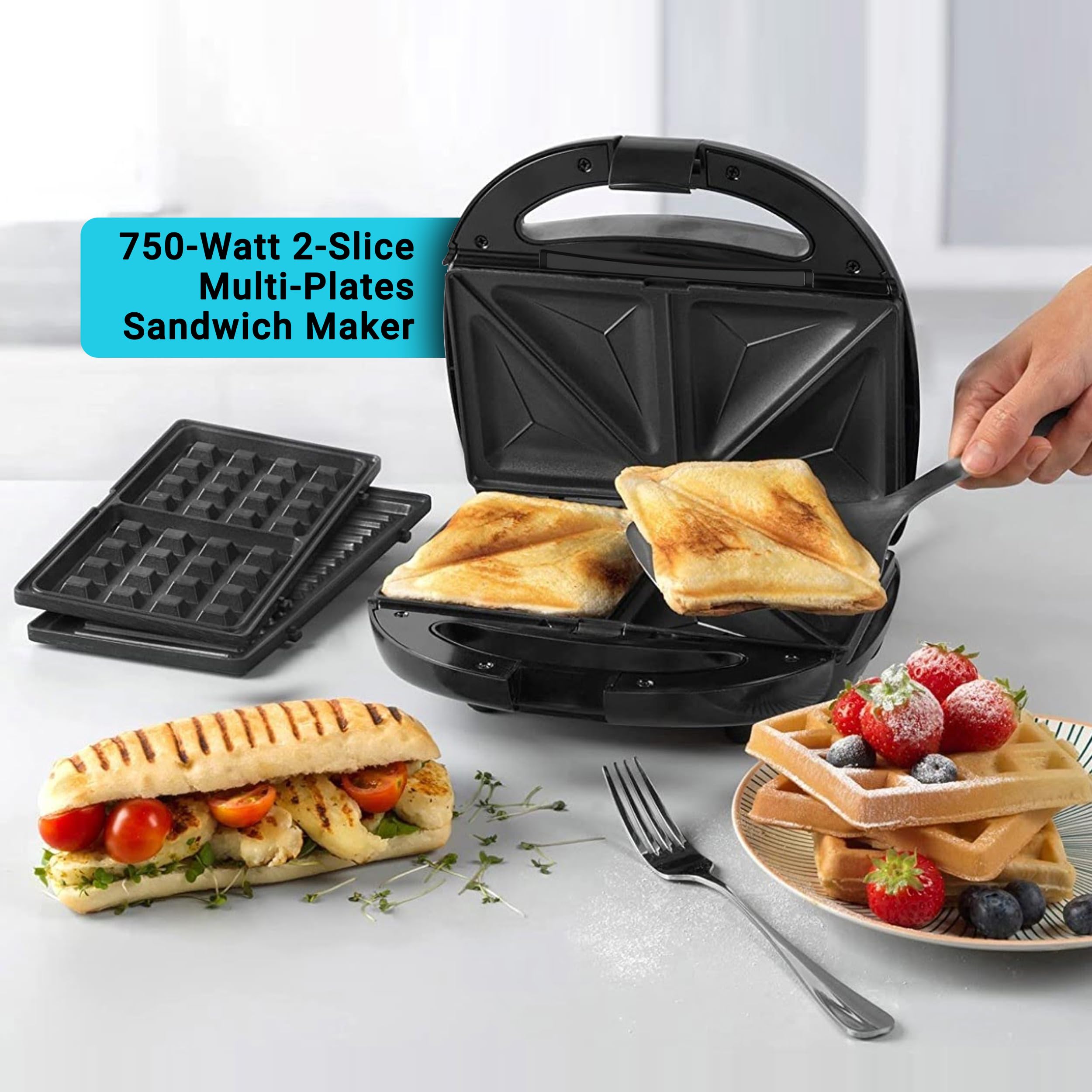 BLACK+DECKER 2-Slot Sandwich Maker with Grill - Black TS2080-B5