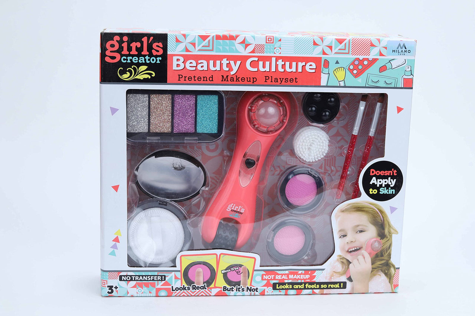 Pretend makeup playsets - beauty culture makeup kit for girls- massage tools + skin care tools