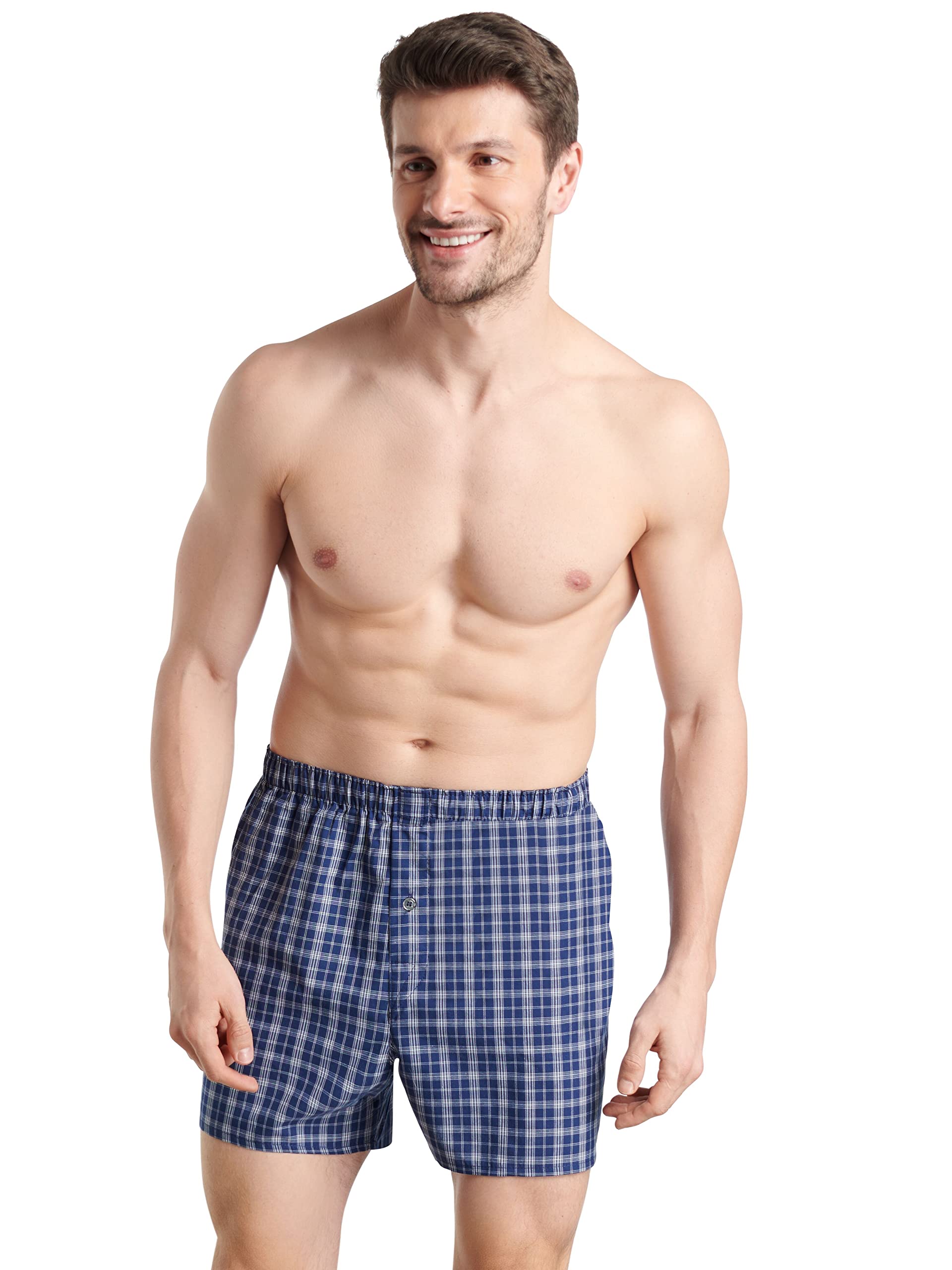 Fruit of the Loom Men's Premium Woven Boxer (4 Pack), Medium