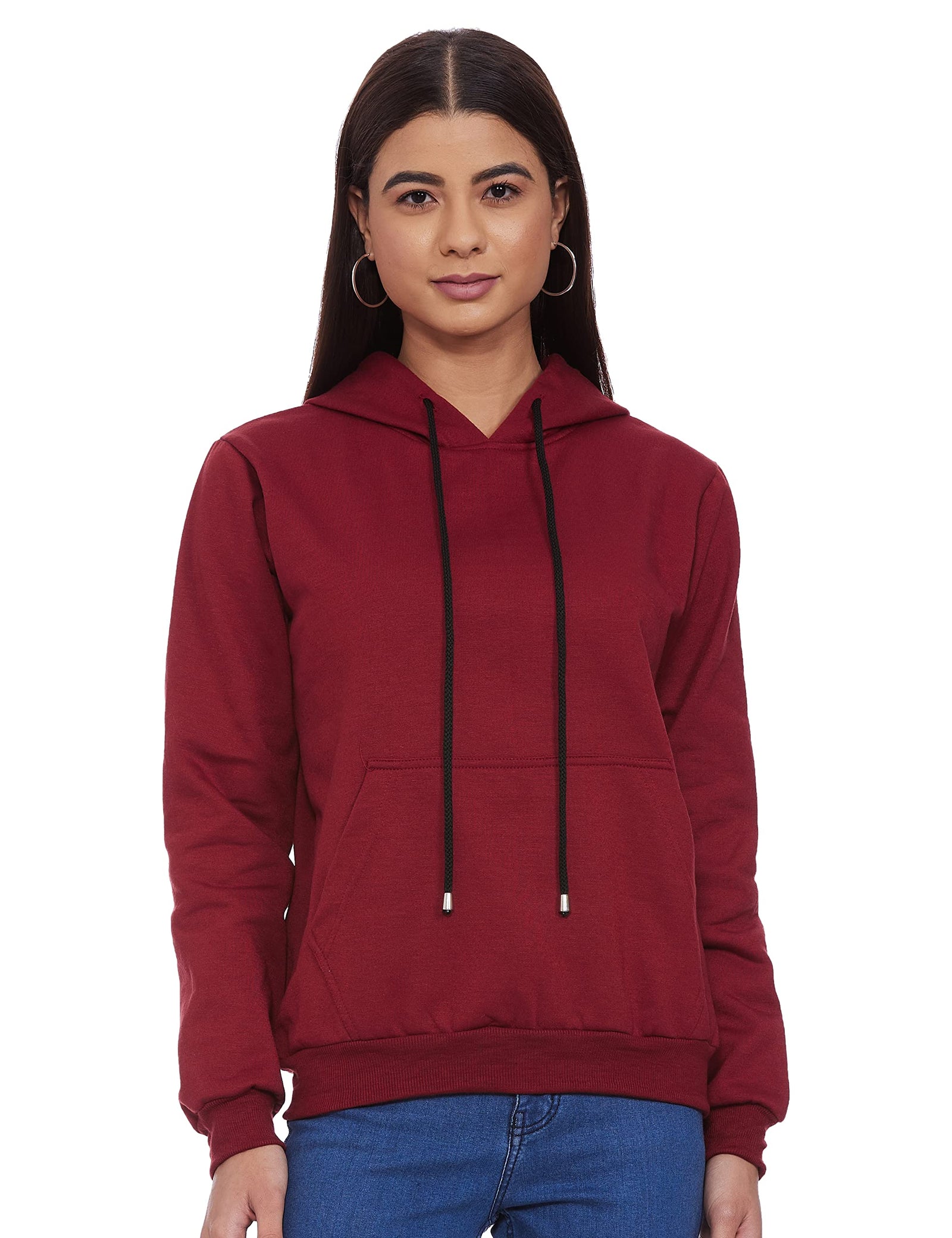 Styleville.in Women's Hoodie With Draw String And Kangaroo Pocket