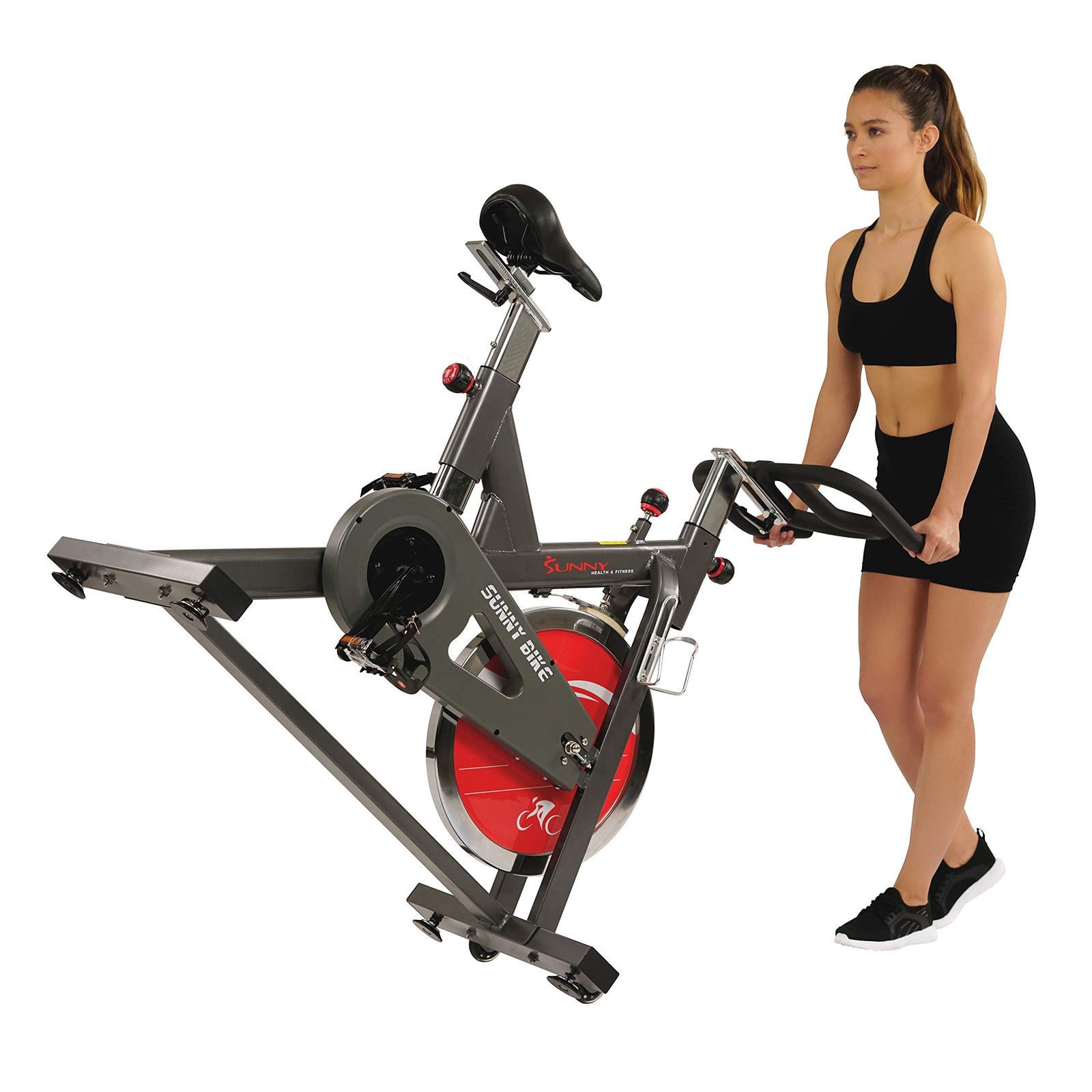 Sunny Health & Fitness Unisex Adult SF-B1712 Belt Drive Indoor Cycling Bike - Black, One Size