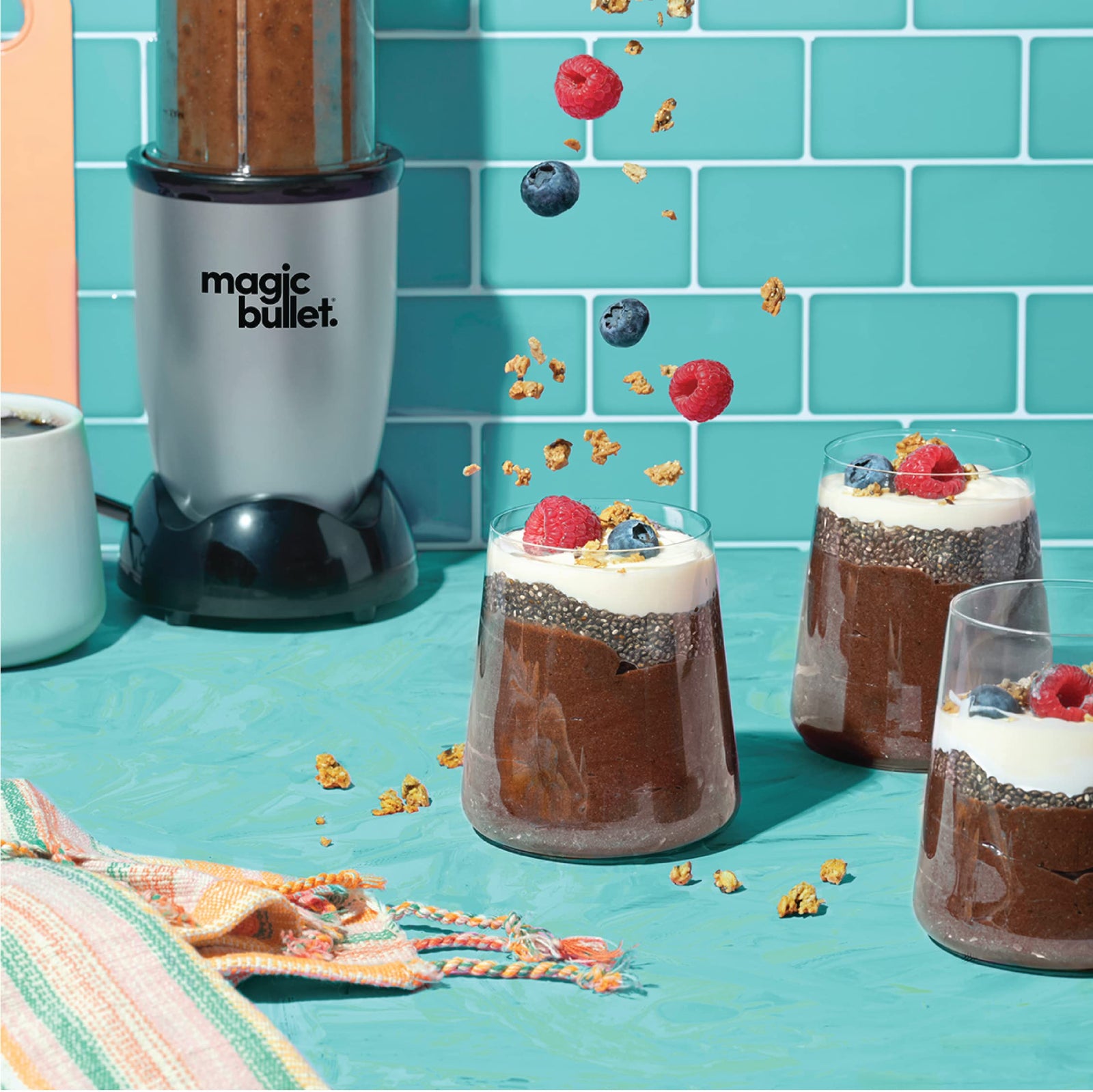 Magic Bullet Magic Bullet, 4 Piece Accessories, Multi-Function High-Speed Blender, Silver, MB1002