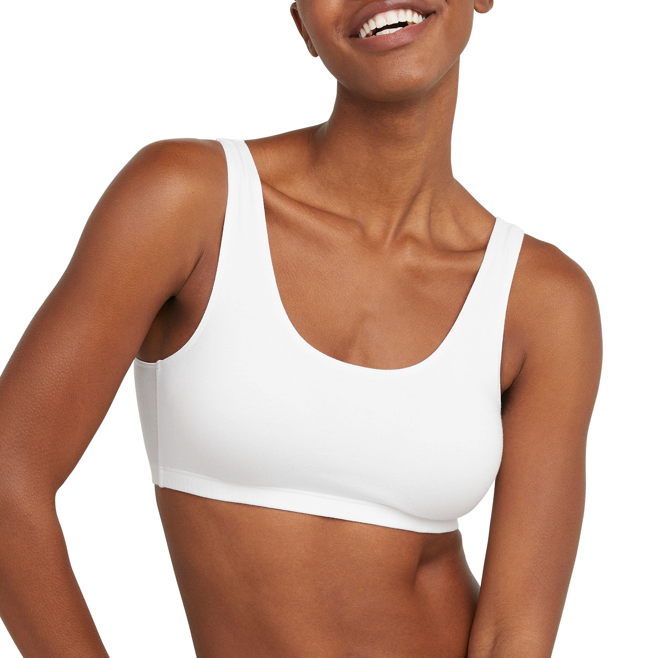 Hanes womens Cotton Pullover Bralette, 3-pack Bra