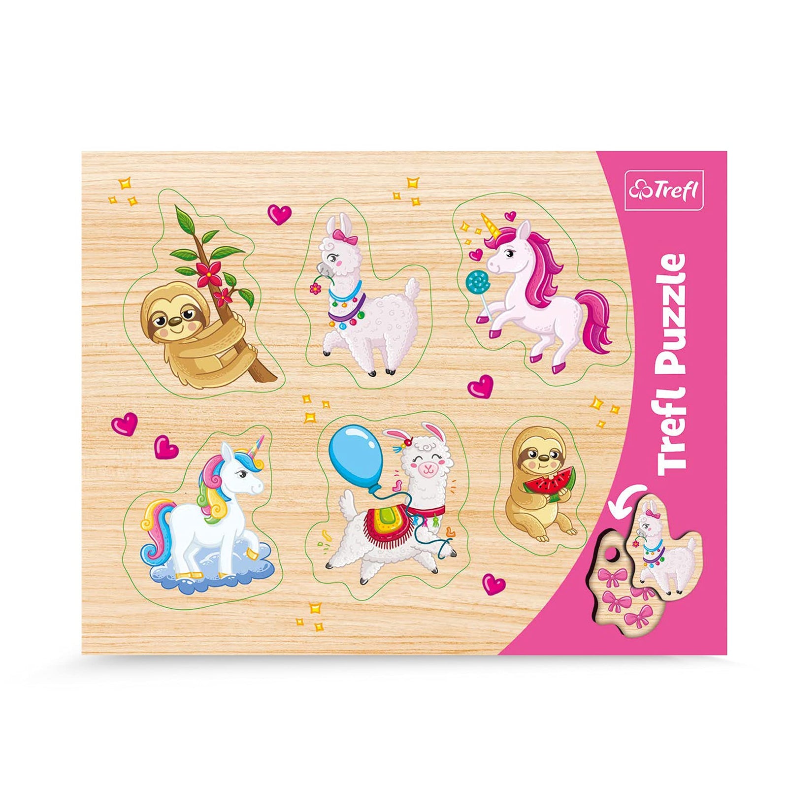 Frame Shaped Puzzles-Unicorns, lammas and sloths