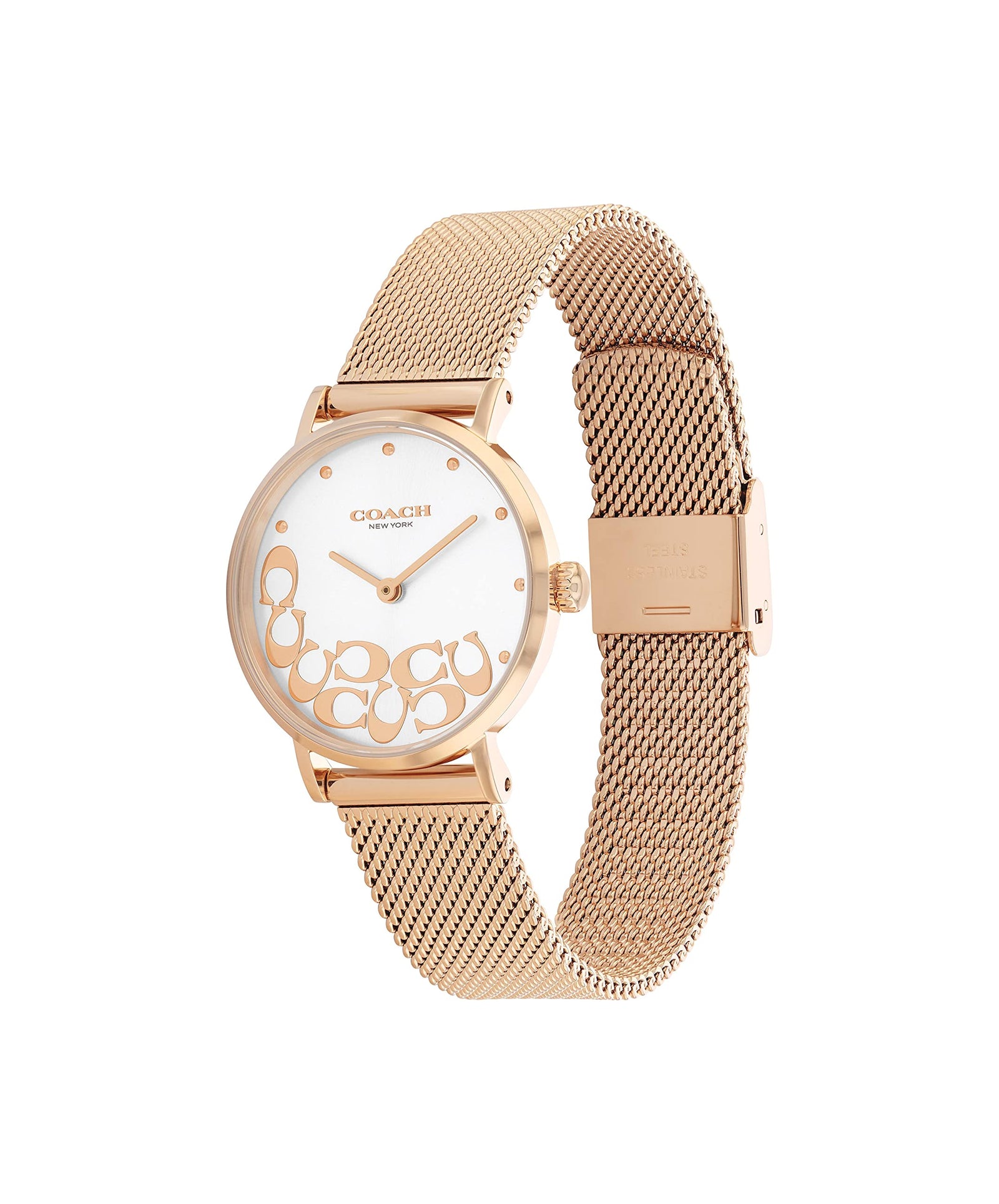 COACH 14503857 Analog Perry Women's Watch With Stainless Steel Strap - Silver Gold