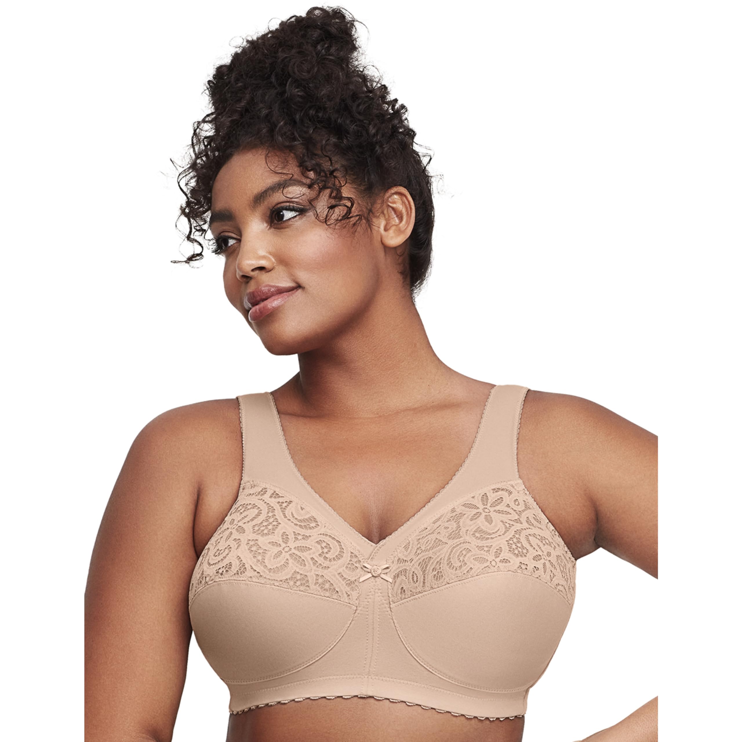 Glamorise womens Magiclift Cotton Support Bra Wirefree #1001 Full Coverage Bra (pack of 1)