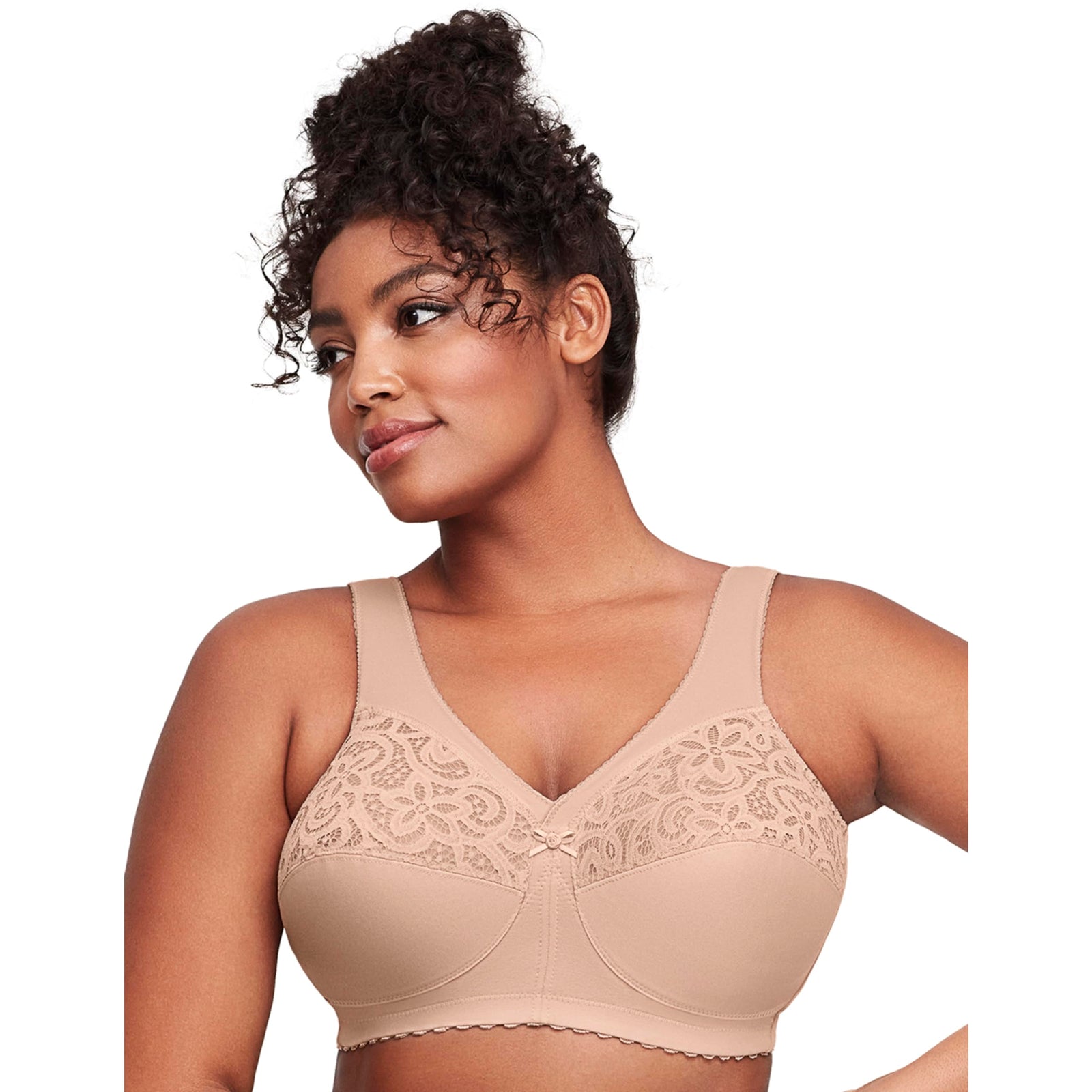 Glamorise womens Magiclift Cotton Support Bra Wirefree #1001 Full Coverage Bra (pack of 1)