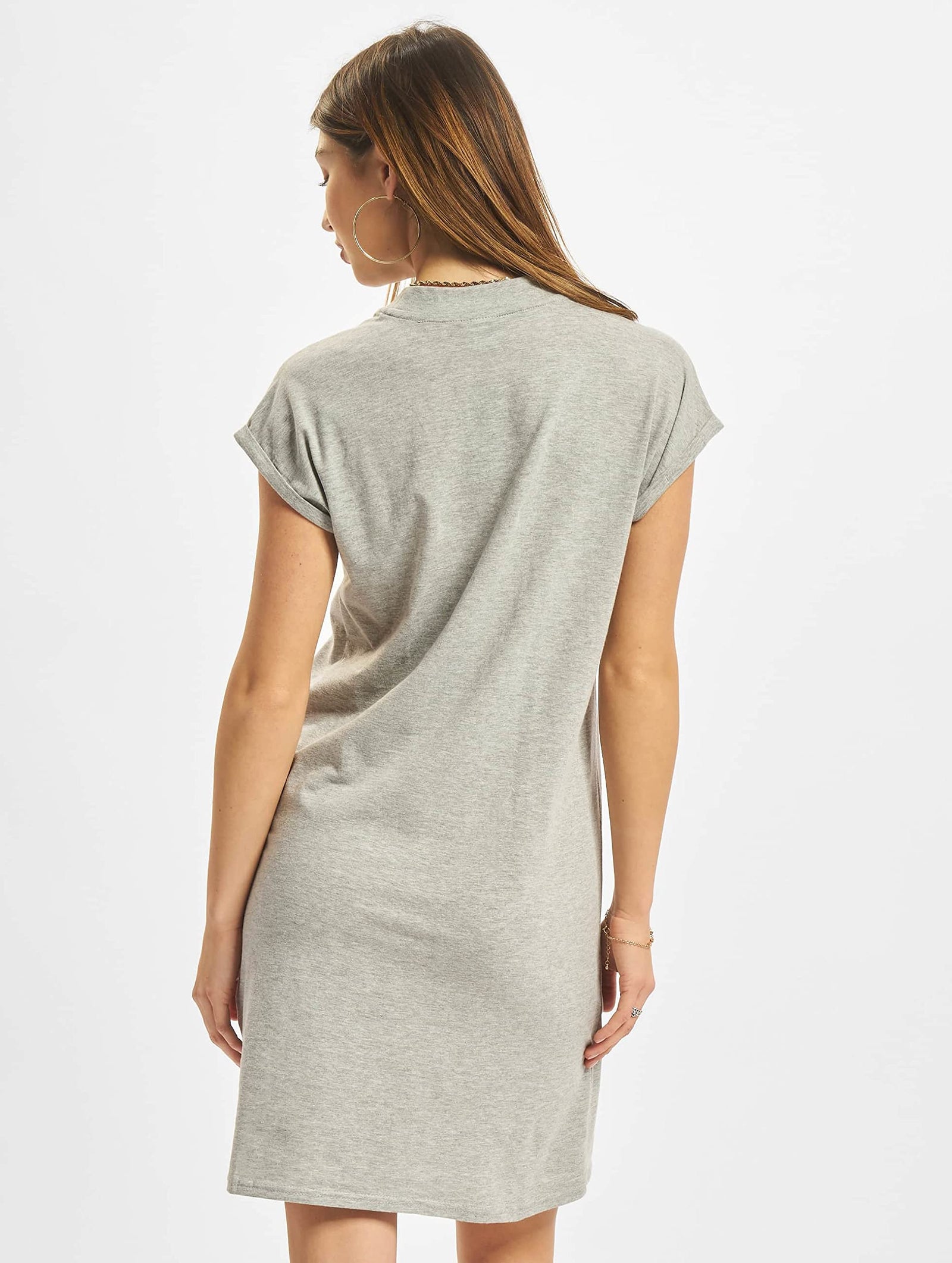 Urban Classics Women's Ladies Turtel Extended Shoulder Dress, Grey, 3XL