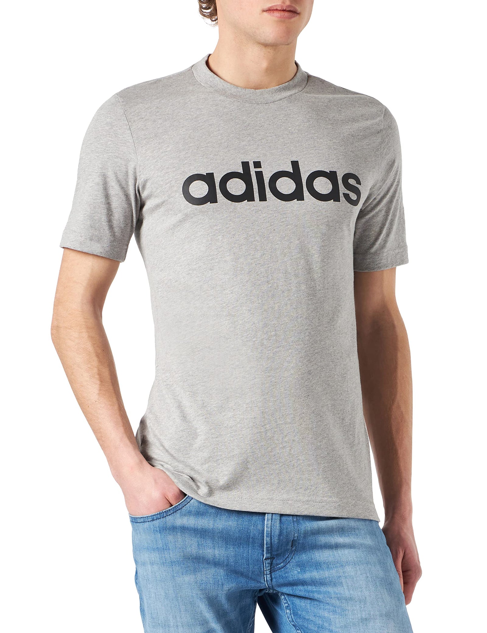 adidas mens Essentials Embroidered Linear Logo TShirt