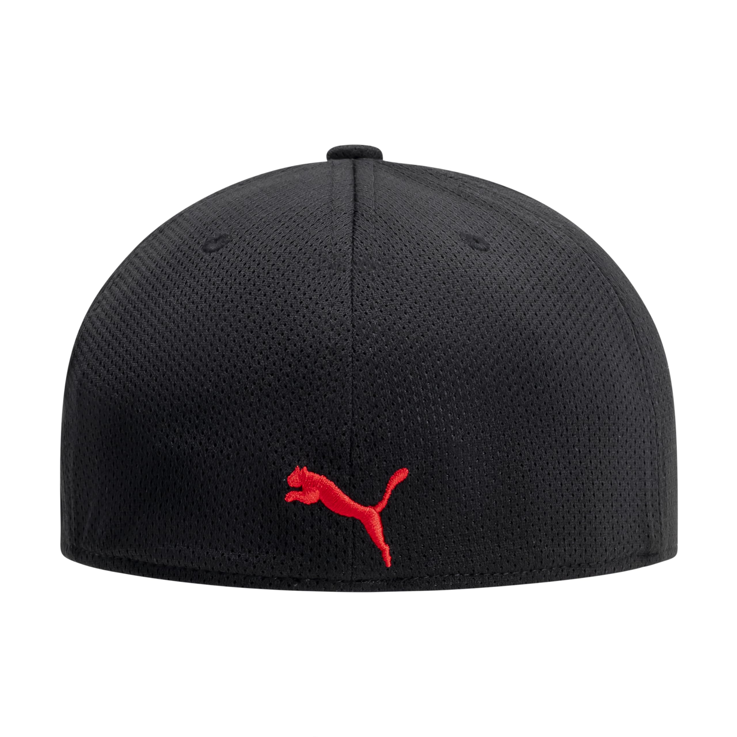 PUMA Stretch Fit Cap Baseball. Black/Big Red.S-M