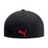 PUMA Stretch Fit Cap Baseball. Black/Big Red.S-M