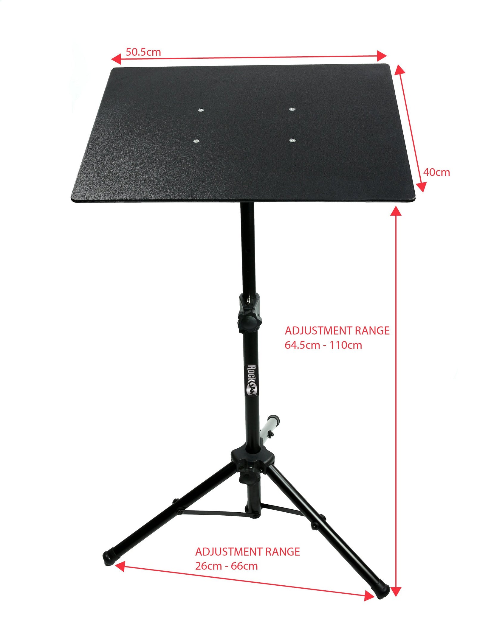 RockJam RJLP3 Heavy Duty Projector Stand Laptop Stand or Temporary Standing Desk with Tripod Body and Textured Plate