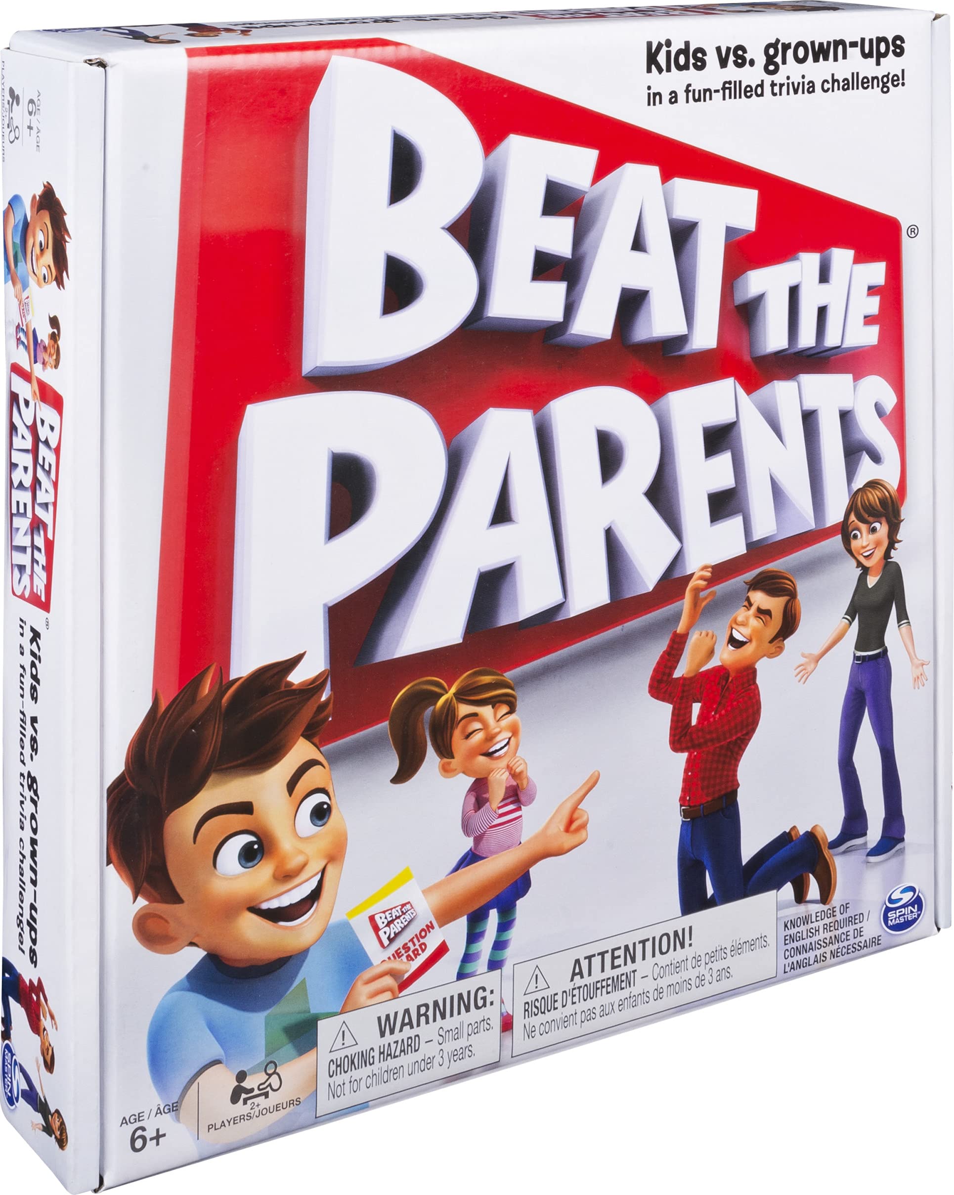 Spin Master Games Beat the Parents, Family Board Game of Kids vs. Parents with Wacky Challenges (Edition May Vary)