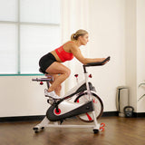 Sunny Health & Fitness Unisex Adult SF-B1509 Belt Drive Premium Indoor Cycling Bike - White,