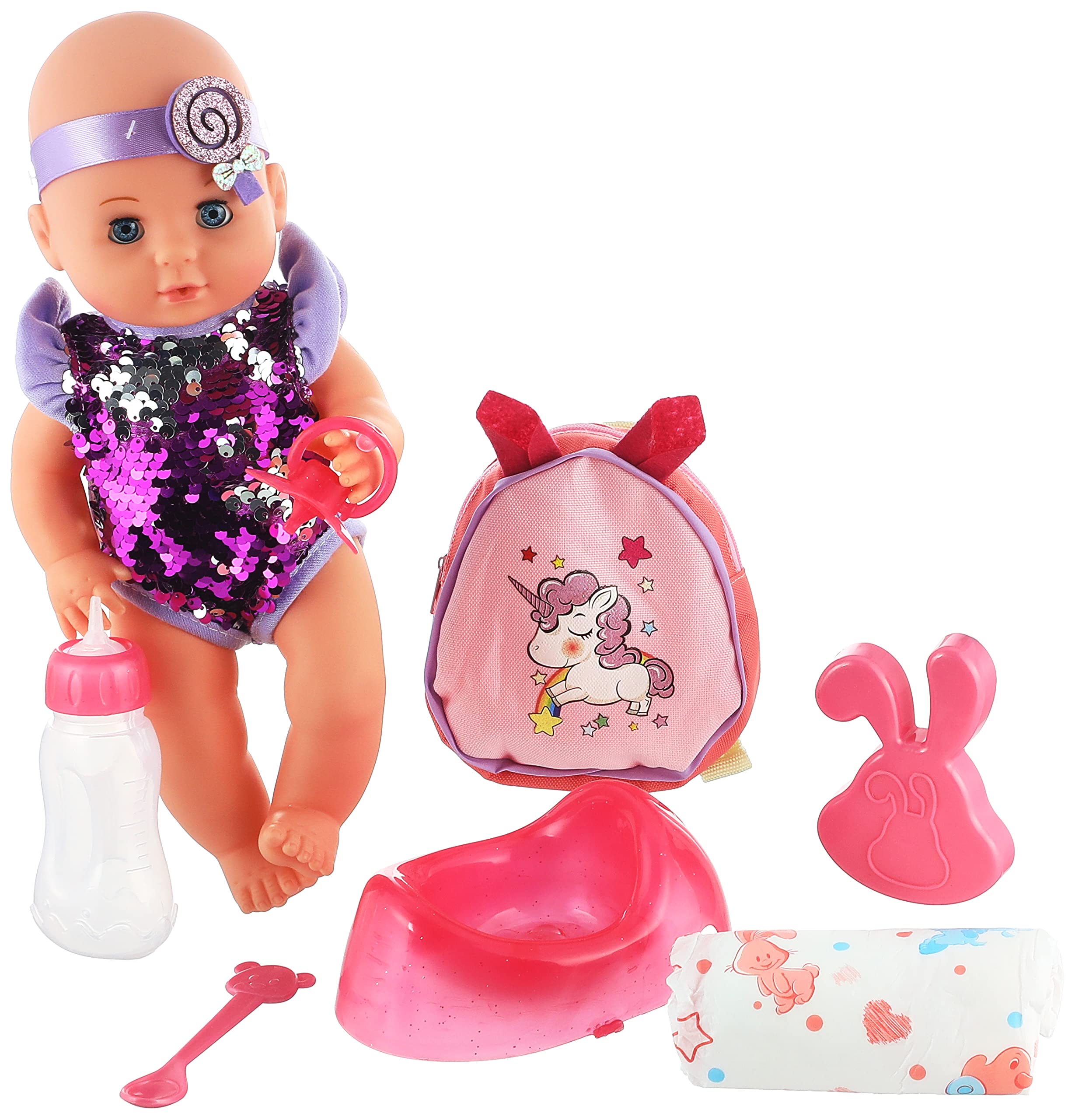 Yale doll with accessories for girls, 30 cm - multi color