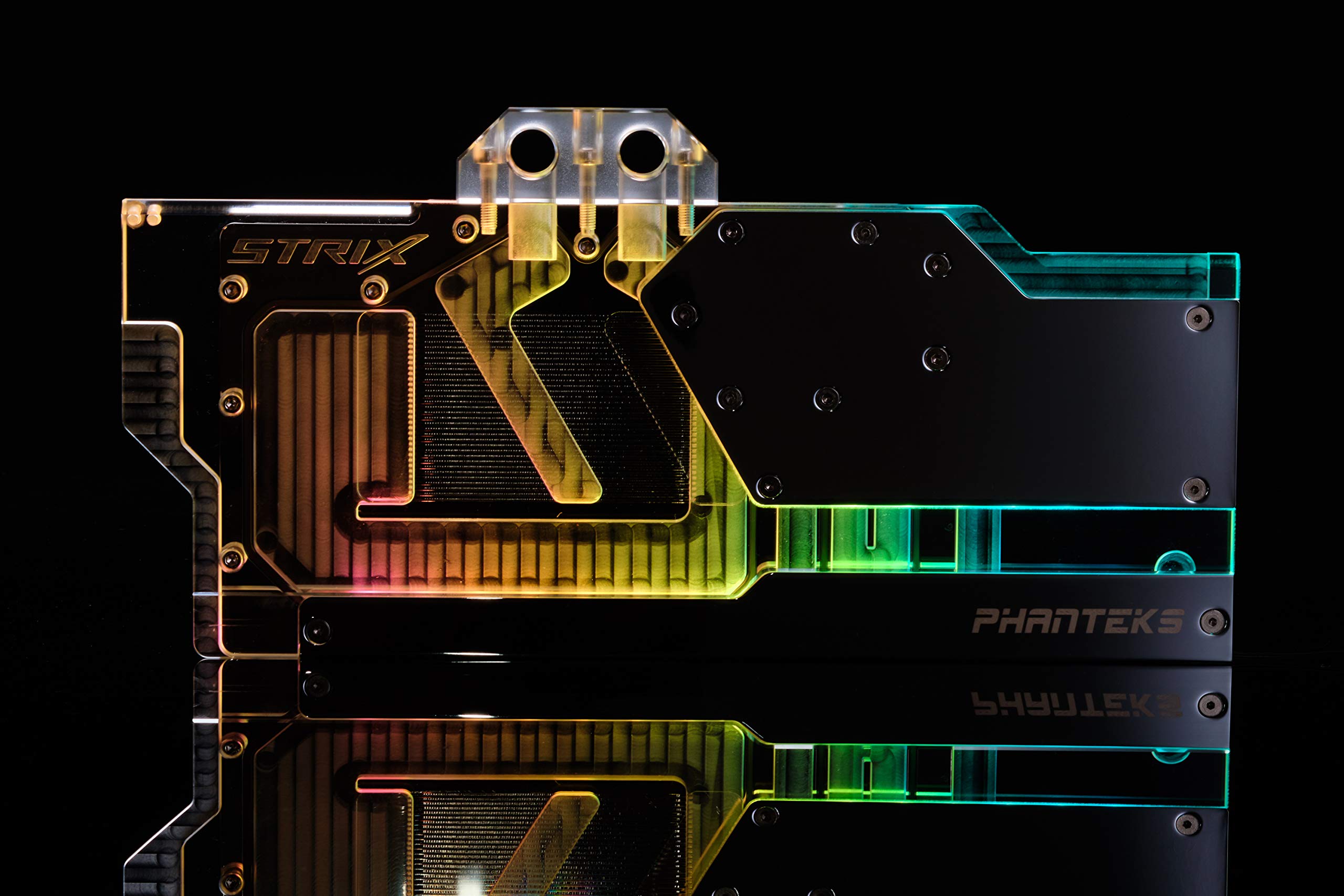 Phanteks Glacier G2080Ti Strix Gpu Full Waterblock For Asus Rog Strix Rtx 2080/2080Ti - Nickel-Plated, Acrylic, Addressable Rgb, Mirror Chrome.