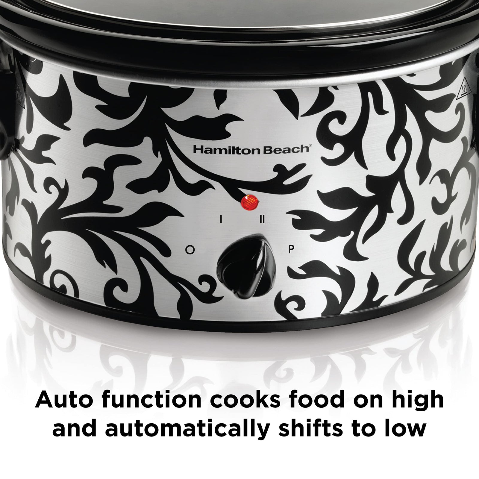 Hamilton Beach Stay Or Go 3.5L Slow Cooker With Auto Cooking Function, Spill Resistant Lid Lock, 195 Watts, Black, 33246A-Sau, 2 Year Limited Warranty