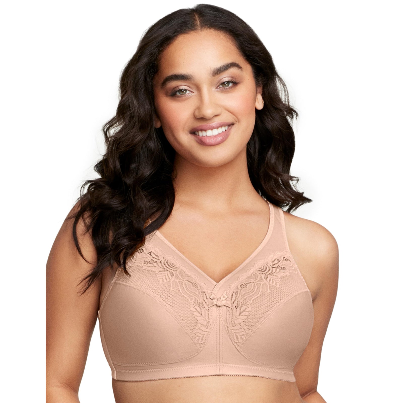 Glamorise Women's Full Figure Wirefree Minimizer Support Bra #1003 Size: 110D Color: Beige