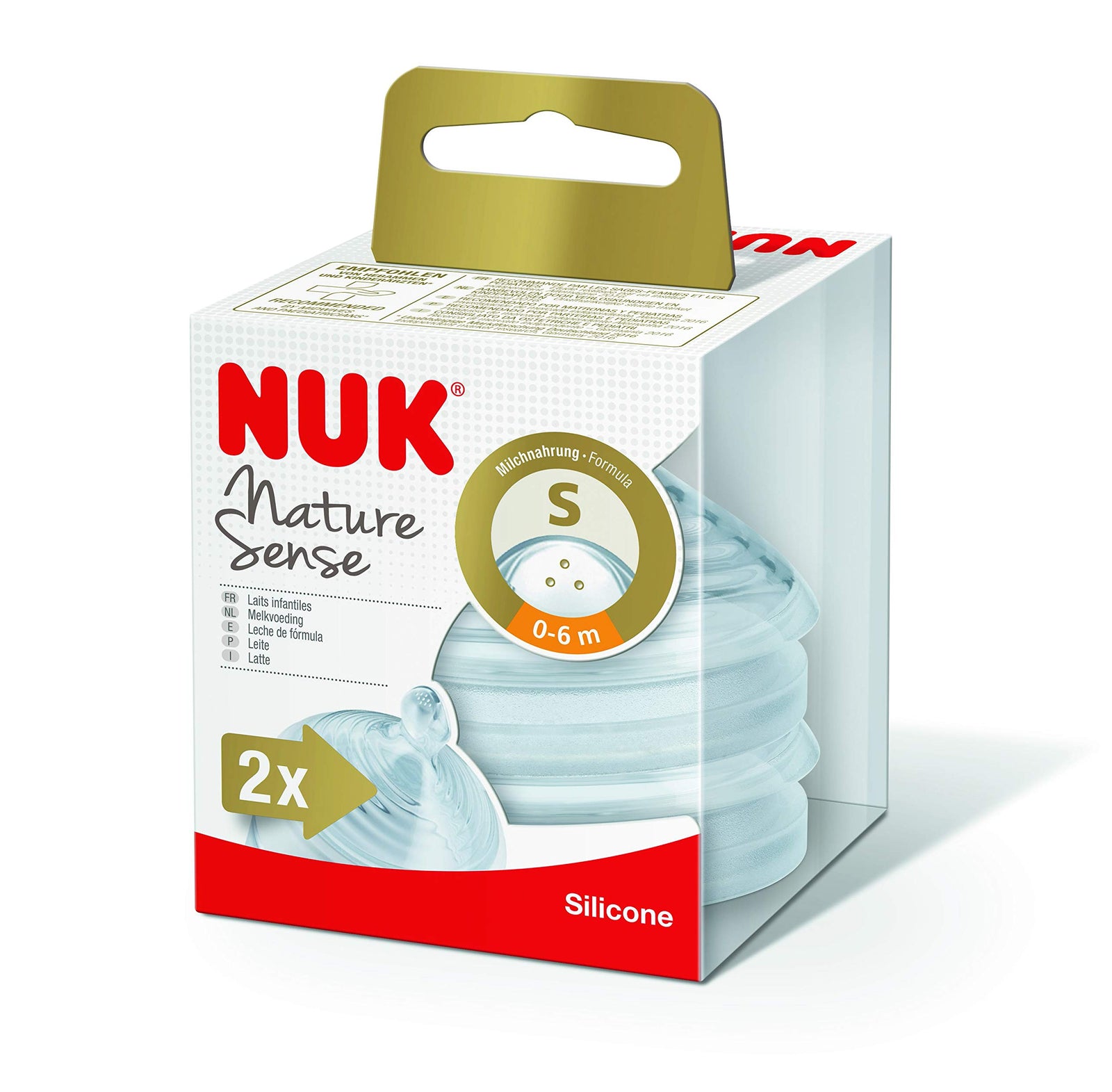 Nuk Nature Sense Silicone Teat 0-6M Small - Pack of 2