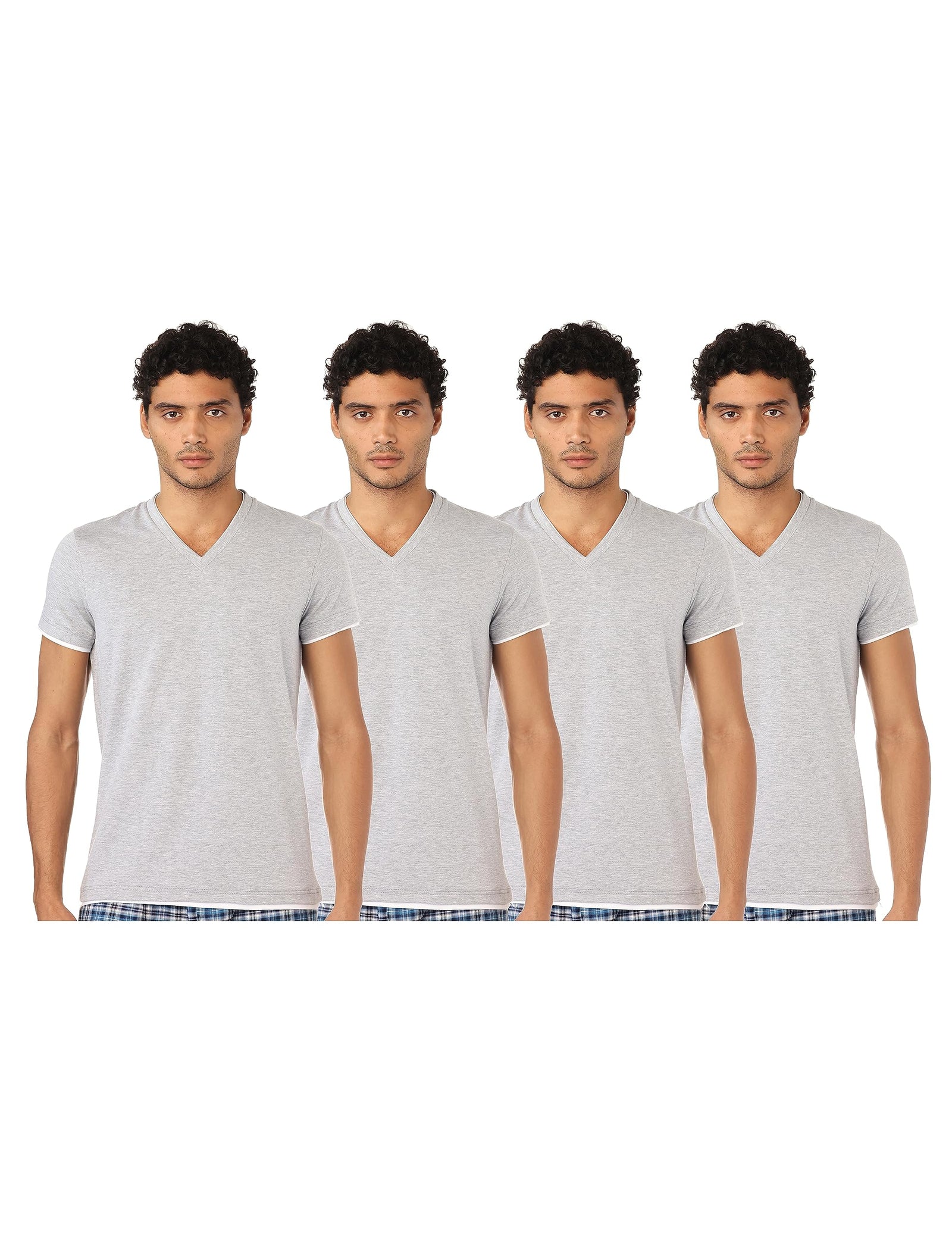 Hero Basic mens Set Of 3 - Double V Neck t-Shirts + Free Boxer Underwear (pack of 4)