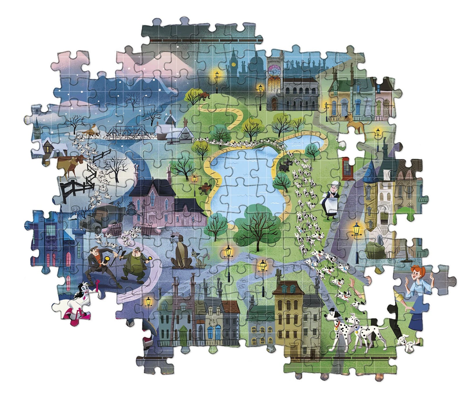 Clementoni Puzzle 101 Dalmatians Map 1000Pieces