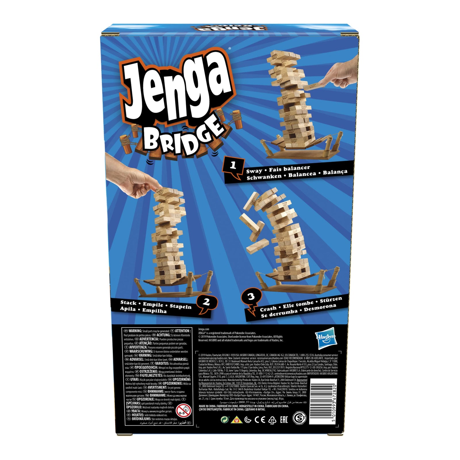 Jenga Bridge Wooden Block Stacking Tumbling Tower Game for Kids Ages 8 and Up, 1 or More Players