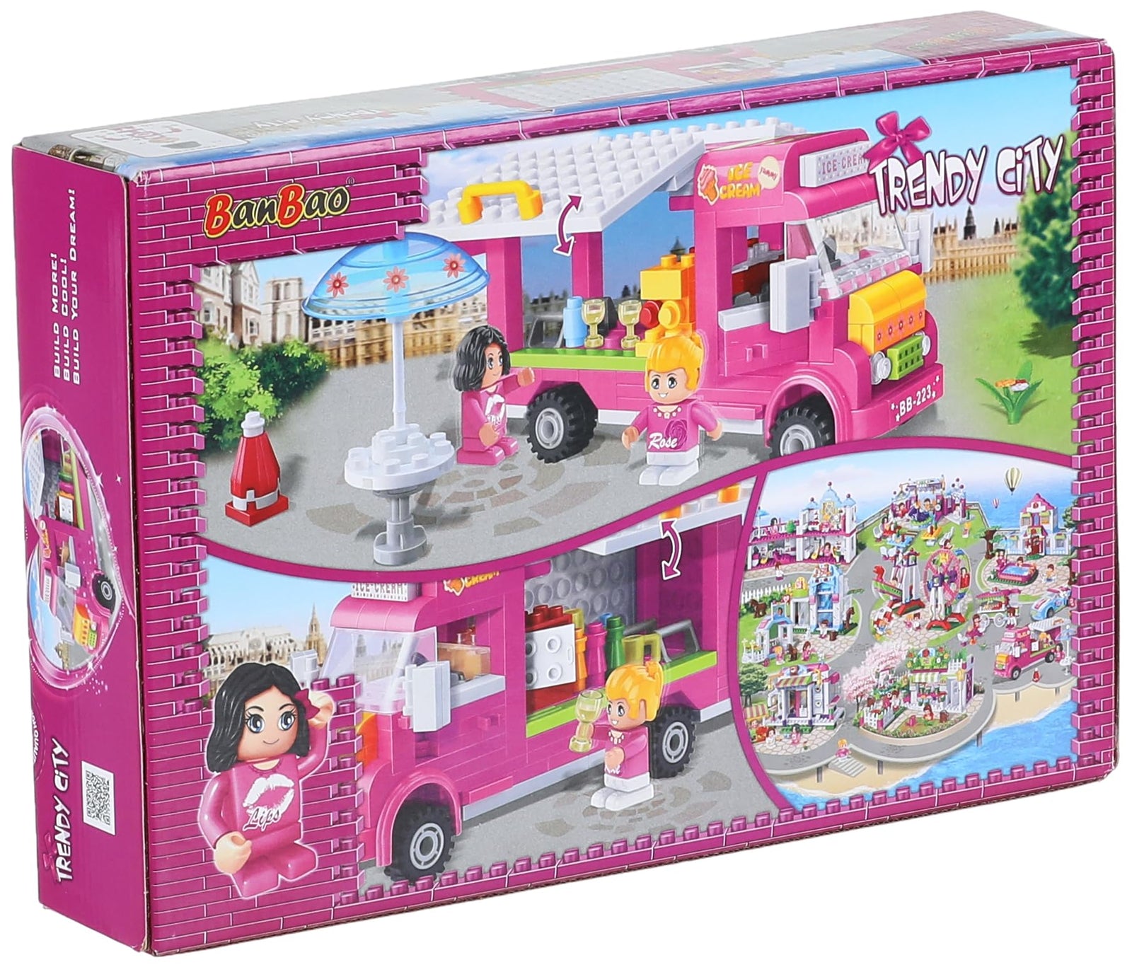 Model building kits for kids banbao ice-cream cafe 6117