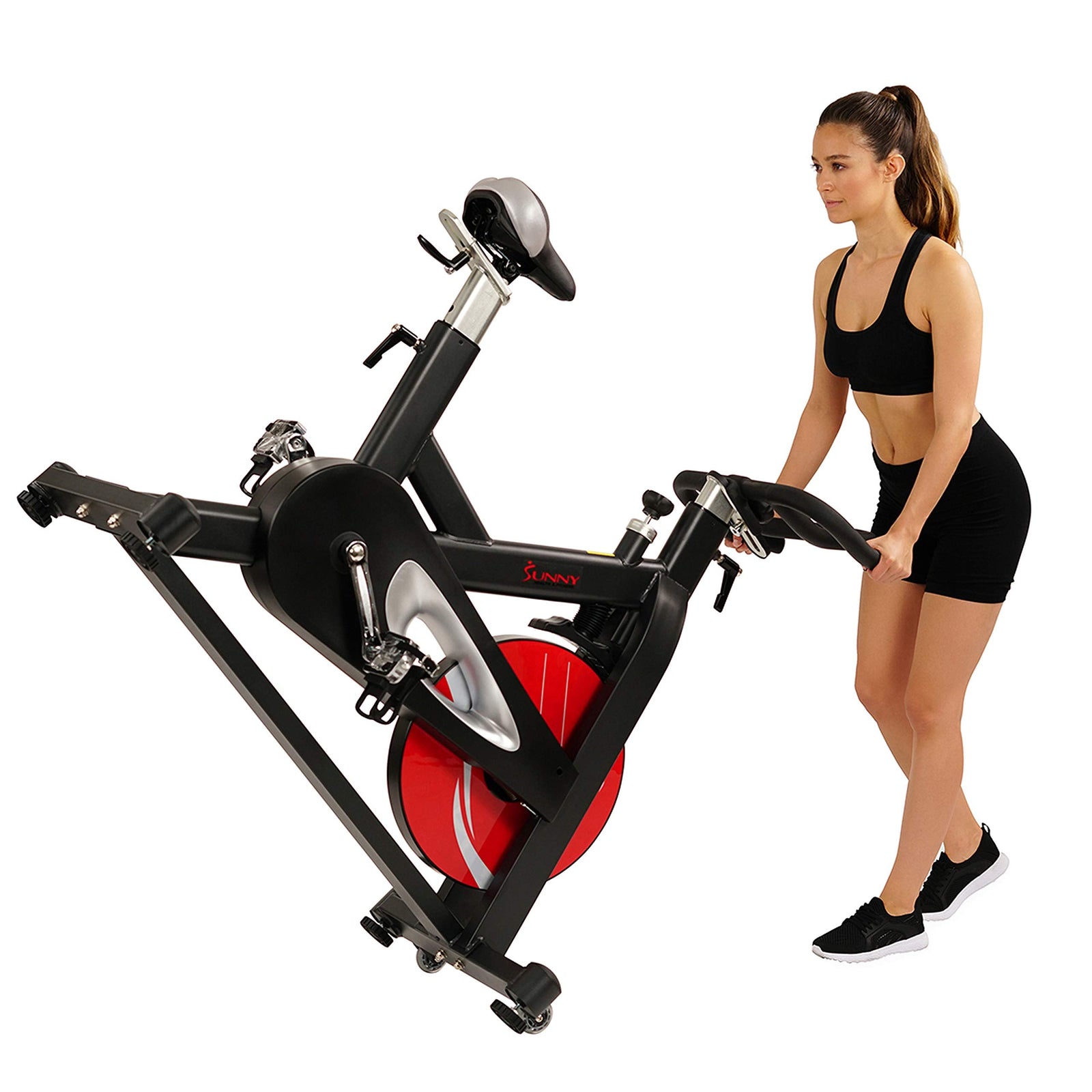 Sunny Health & Fitness Unisex Adult Sf-B1714 Evolution Pro Magnetic Belt Drive Indoor Cycling Bike - Black, One Size