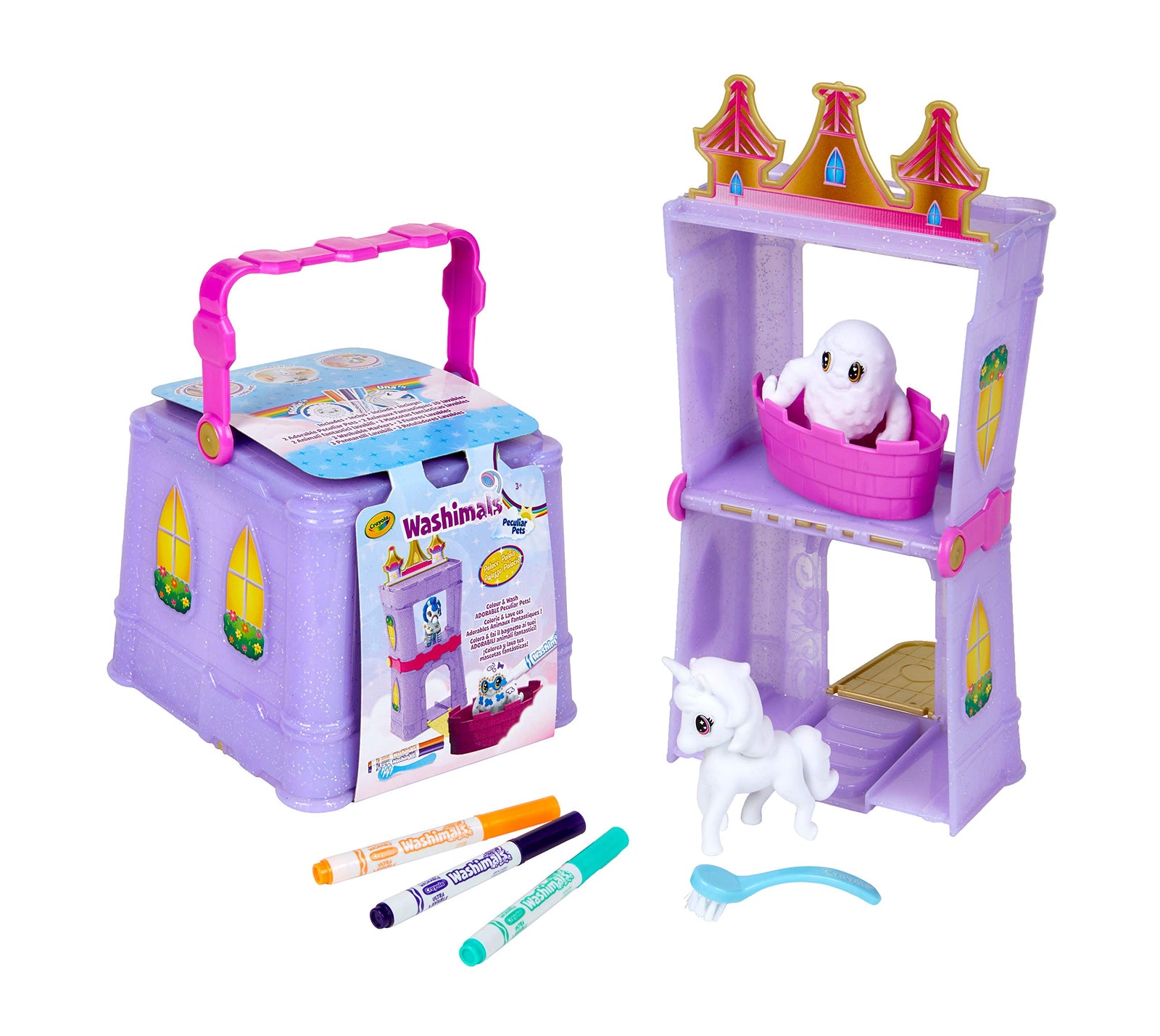 CRAYOLA Washimals Peculiar Pets Palace Case | Creative Colouring Playset With Washable Markers And Magical Pets For Ages 3+