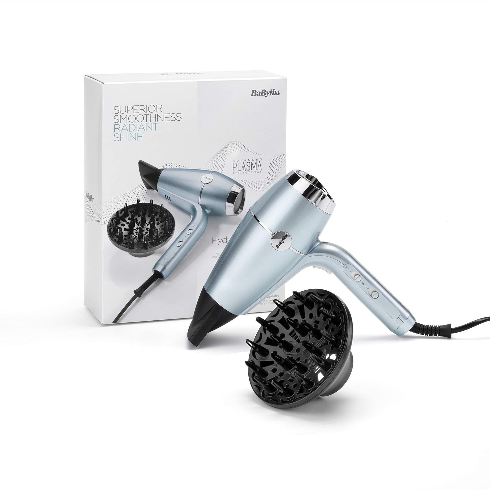 BaByliss DC Hair Dryer 2100w | Advanced Plasma Ionic Technology & Lightweight For Easy Handling| Super HtDC Motor With 2.5m Swivel Ball Cord |Salon-quality Results At Home| D773DSDE(Blue)