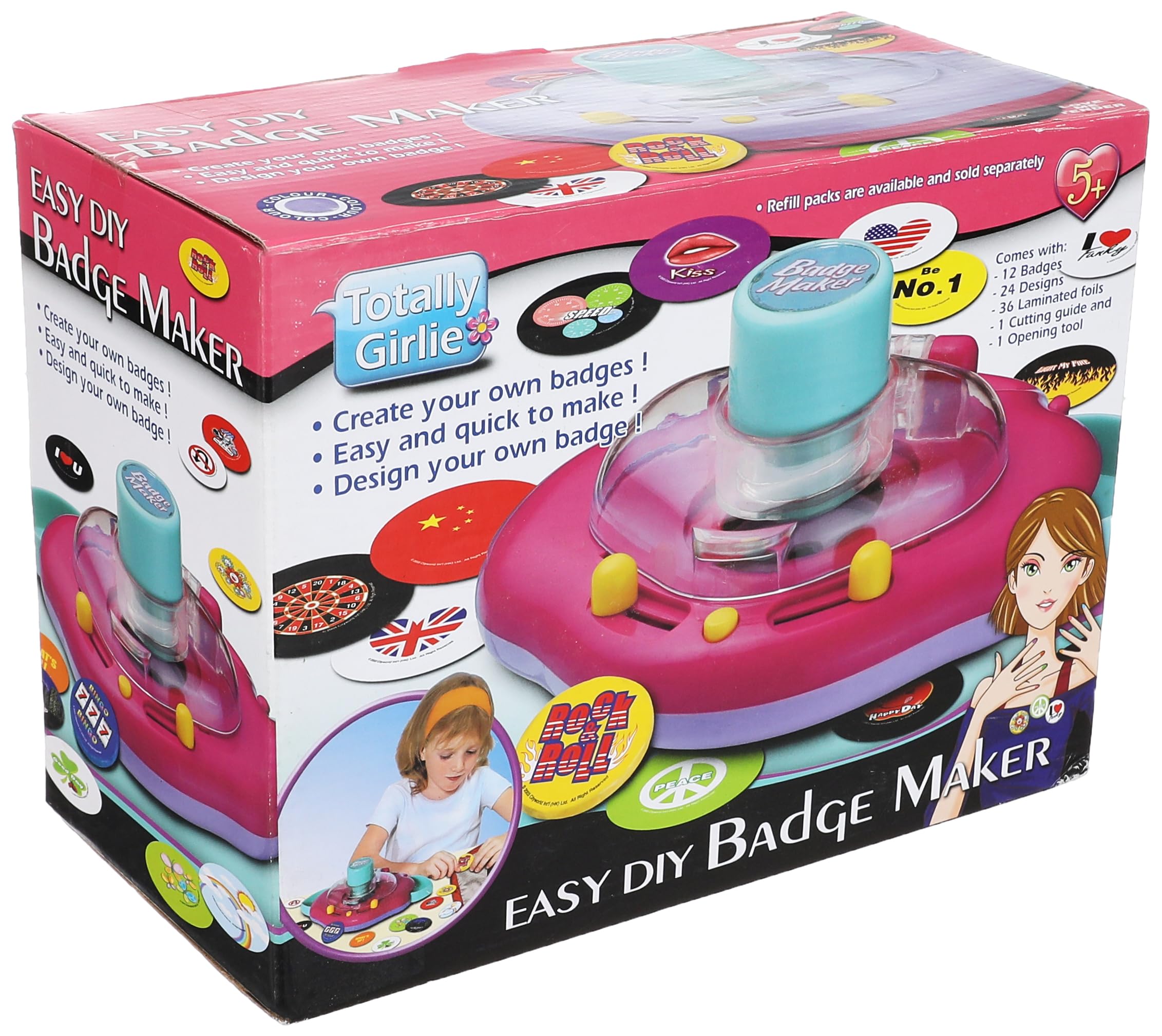 Totally Girlie Badge Maker Create and Design Your Own Badges for Kids