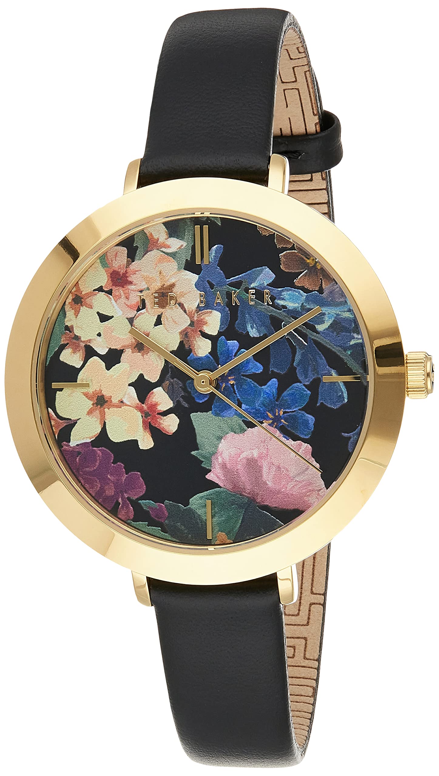 Ted Baker Ammy Floral Women's Analog Watch - 37.5mm - Gold/Black - 3-Hand SST