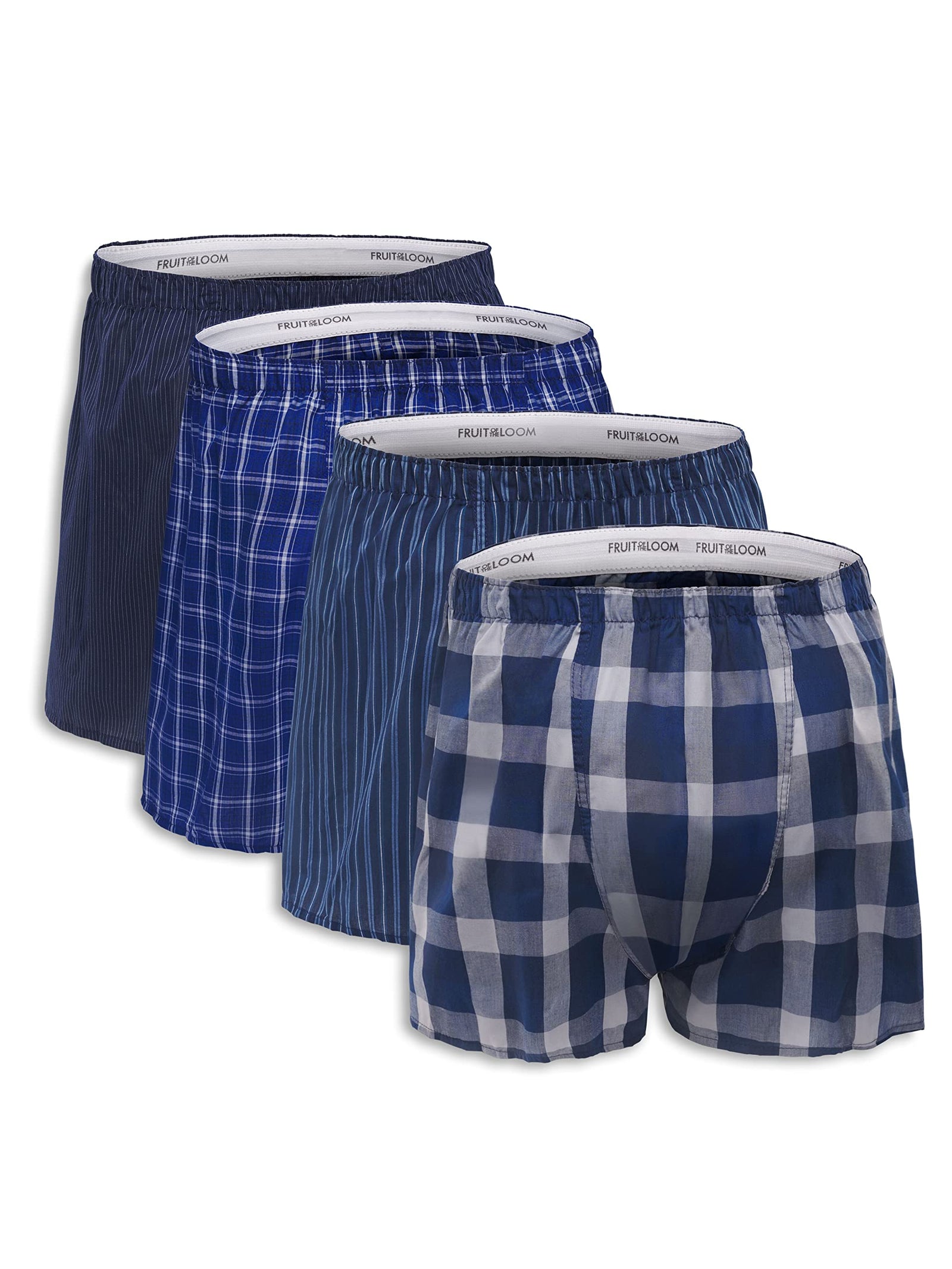 Fruit of the Loom Men's Premium Woven Boxer (4 Pack), Medium