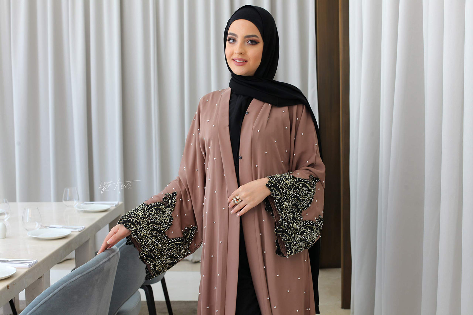 Nukhbaa Premium Abaya AJ1001A-P