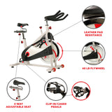 Sunny Health & Fitness Unisex Adult SF-B1509 Belt Drive Premium Indoor Cycling Bike - White,
