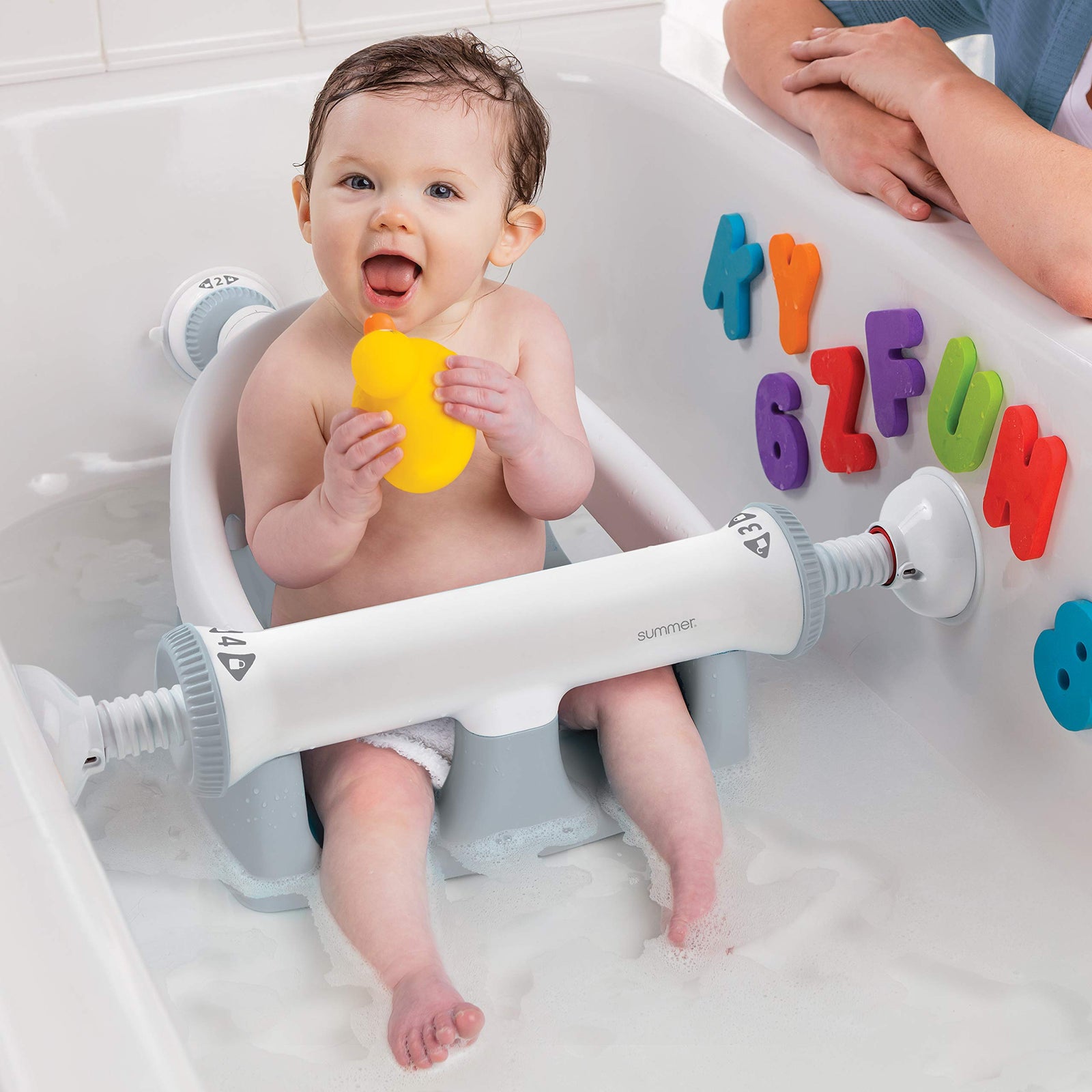 Summer Infant My Bath Seat, 19496, White/Blue