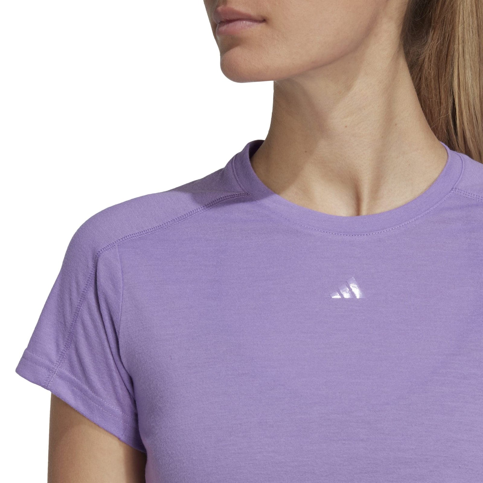 adidas Women's AEROREADY Train Essentials 3 Bar Logo Crop T-Shirt