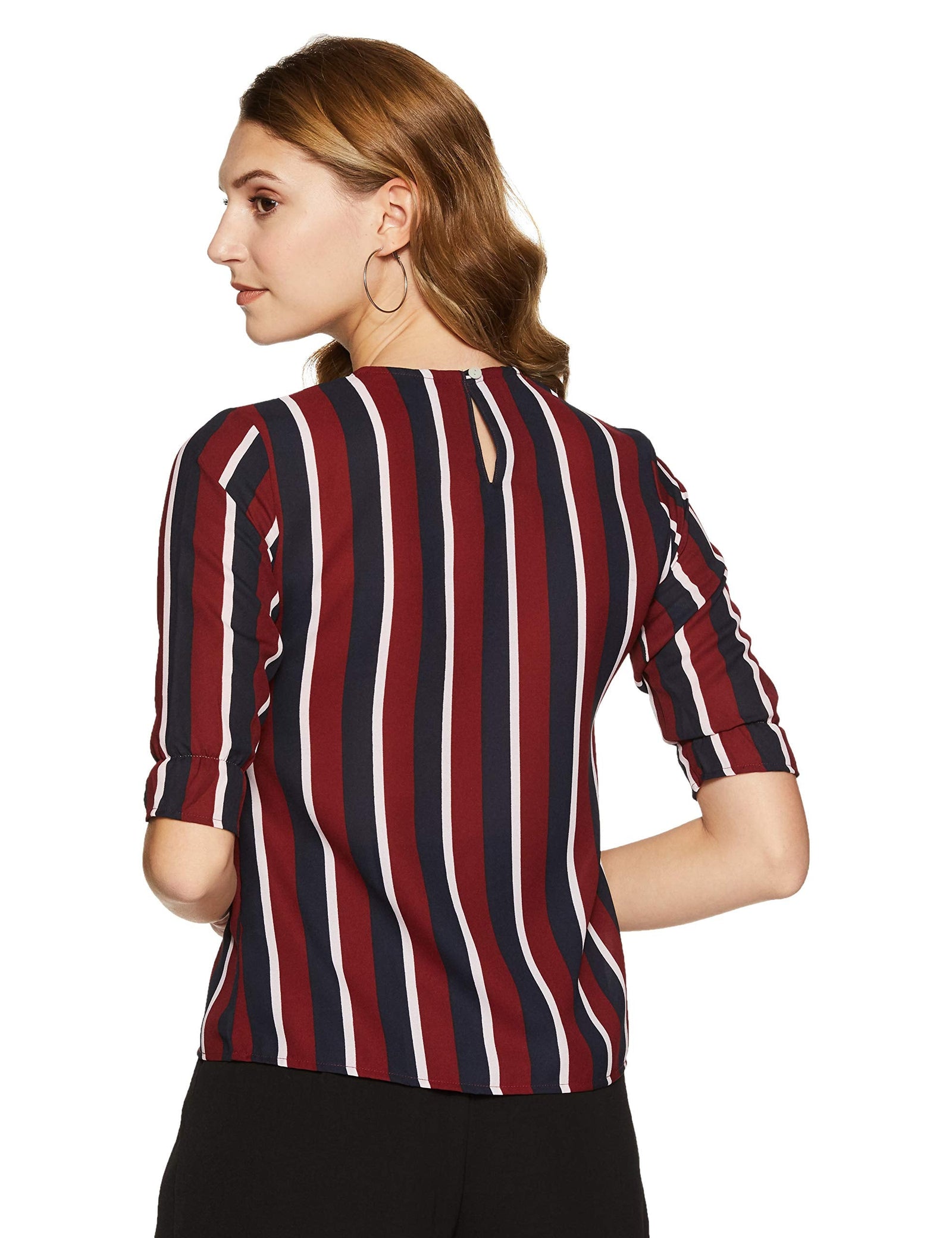 Krave Women Wide Striped Regular Top (Aw18Krave1131)