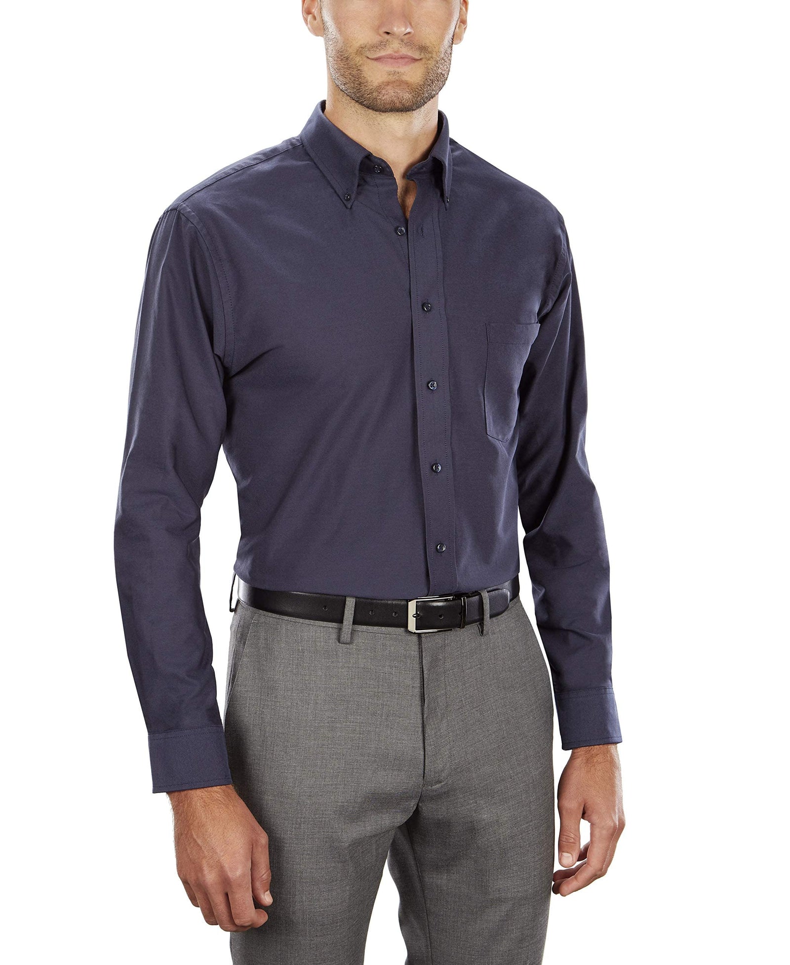 Van Heusen Dress Shirt Regular Fit Oxford Solid Buttondown Collar for Men  Van Heusen   