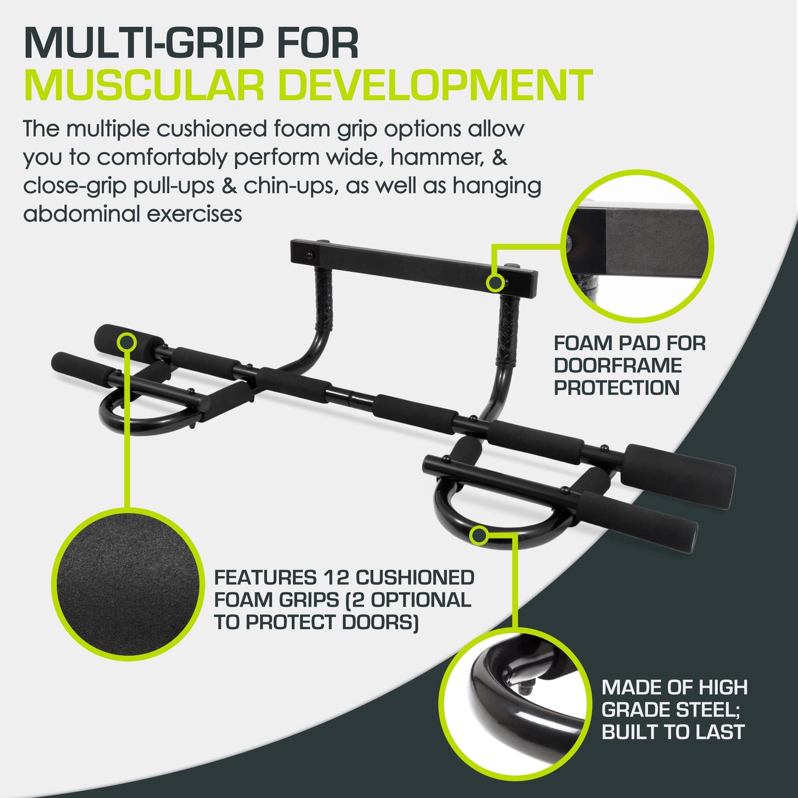 ProsourceFit Multi-Use Doorway Chin-Up/Pull-Up Bar, Portable & Easy Storage – Fitness Trainer for Home Gym Exercise