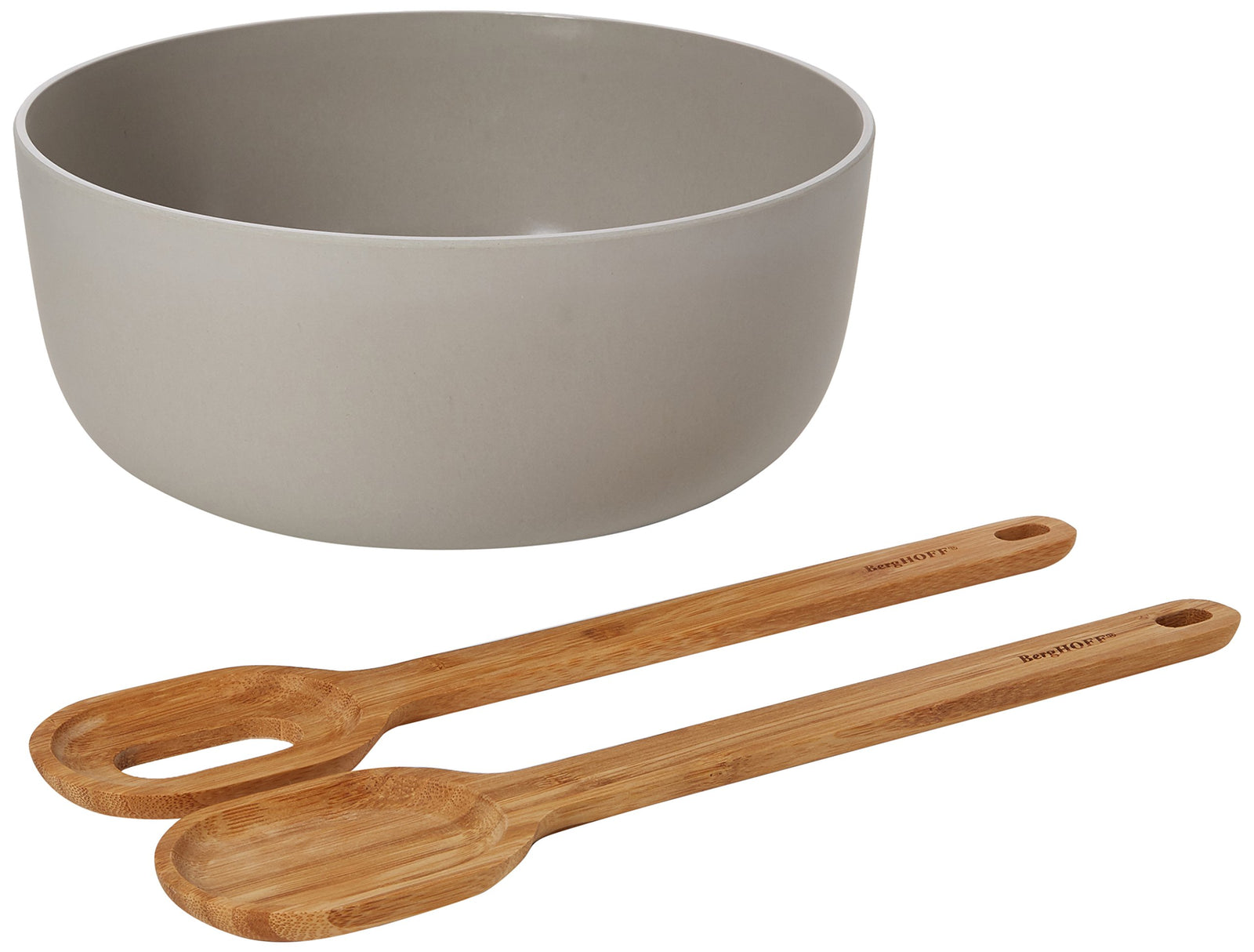 BergHOFF - 3-pc salad bowl set with bamboo servers 24.5X24.5X13.5