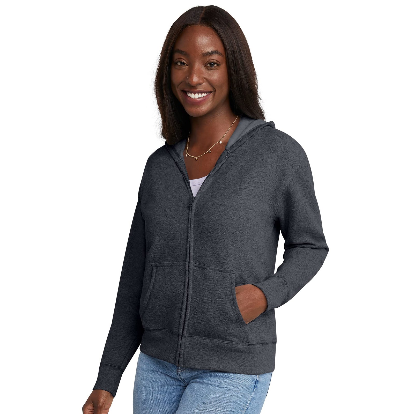 Hanes womens Women's Fleece Full-zip Hood Fleece Jacket (pack of 1)