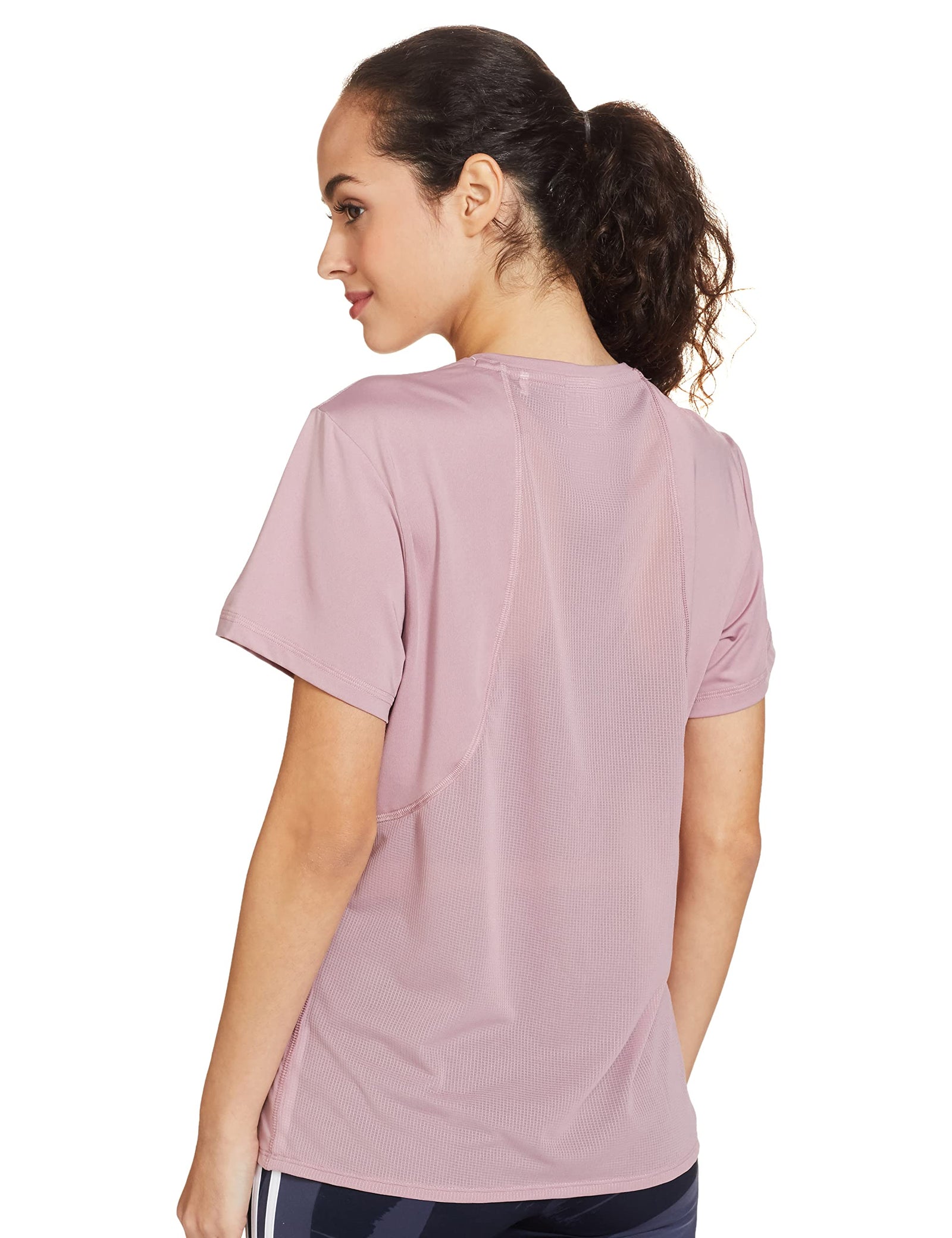 Adidas Women's Wtr Aeroready T T Shirt (Hg0253-L, Magic Mauve/White, L)