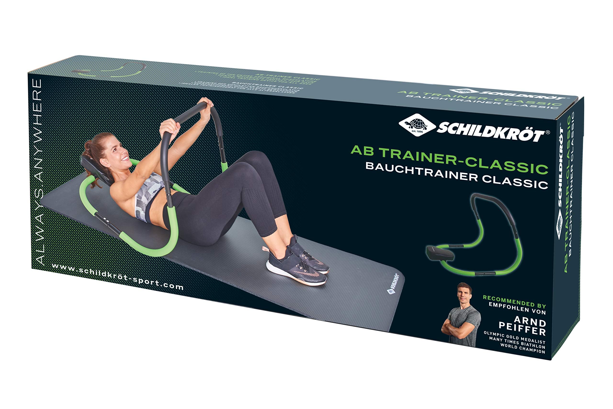 Schildkröt® AB Trainer Classic, Bauchtrainer, Schwarz-Grün, in 4-Farb Karton